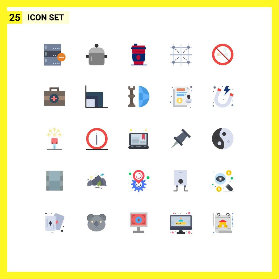 Universal Icon Symbols Group of 25 Modern Flat Colors of programing design kitchen coding juice Editable Vector Design Elements