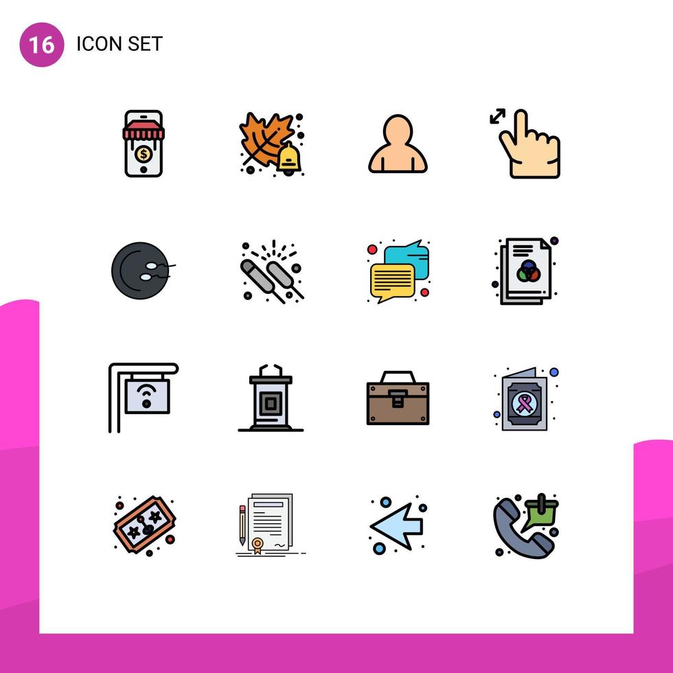 paquete de iconos de vectores de stock de 16 signos y símbolos de línea para el proceso de reproducción del usuario de medicina de eventos elementos de diseño de vectores creativos editables