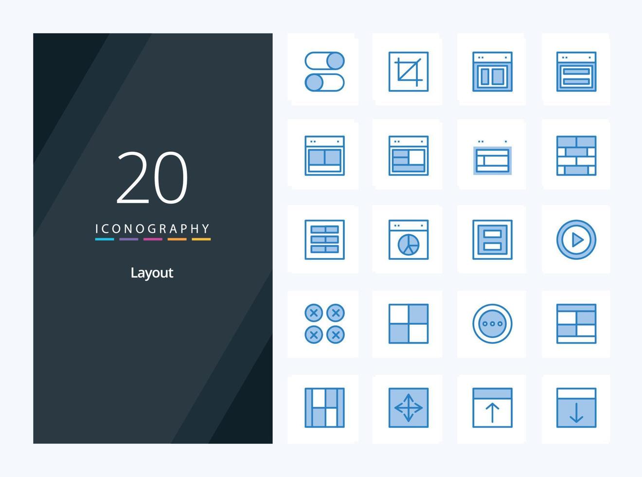 20 Layout Blue Color icon for presentation vector