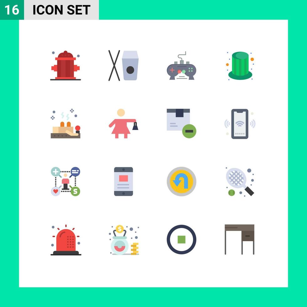 16 Creative Icons Modern Signs and Symbols of healing cap pad party magic Editable Pack of Creative Vector Design Elements