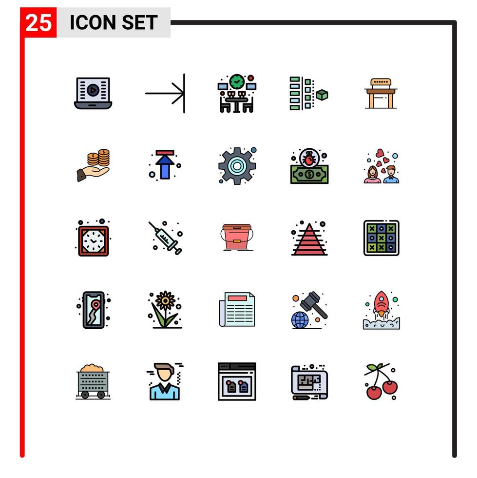 25 iconos creativos signos y símbolos modernos de planificación de escritorio desarrollo de planes de pareja elementos de diseño vectorial editables vector