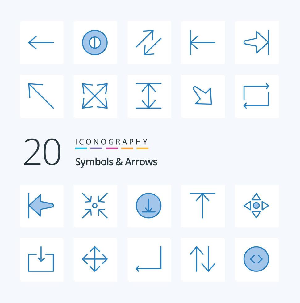 20 Symbols  Arrows Blue Color icon Pack like home download arrow circle collapse vector