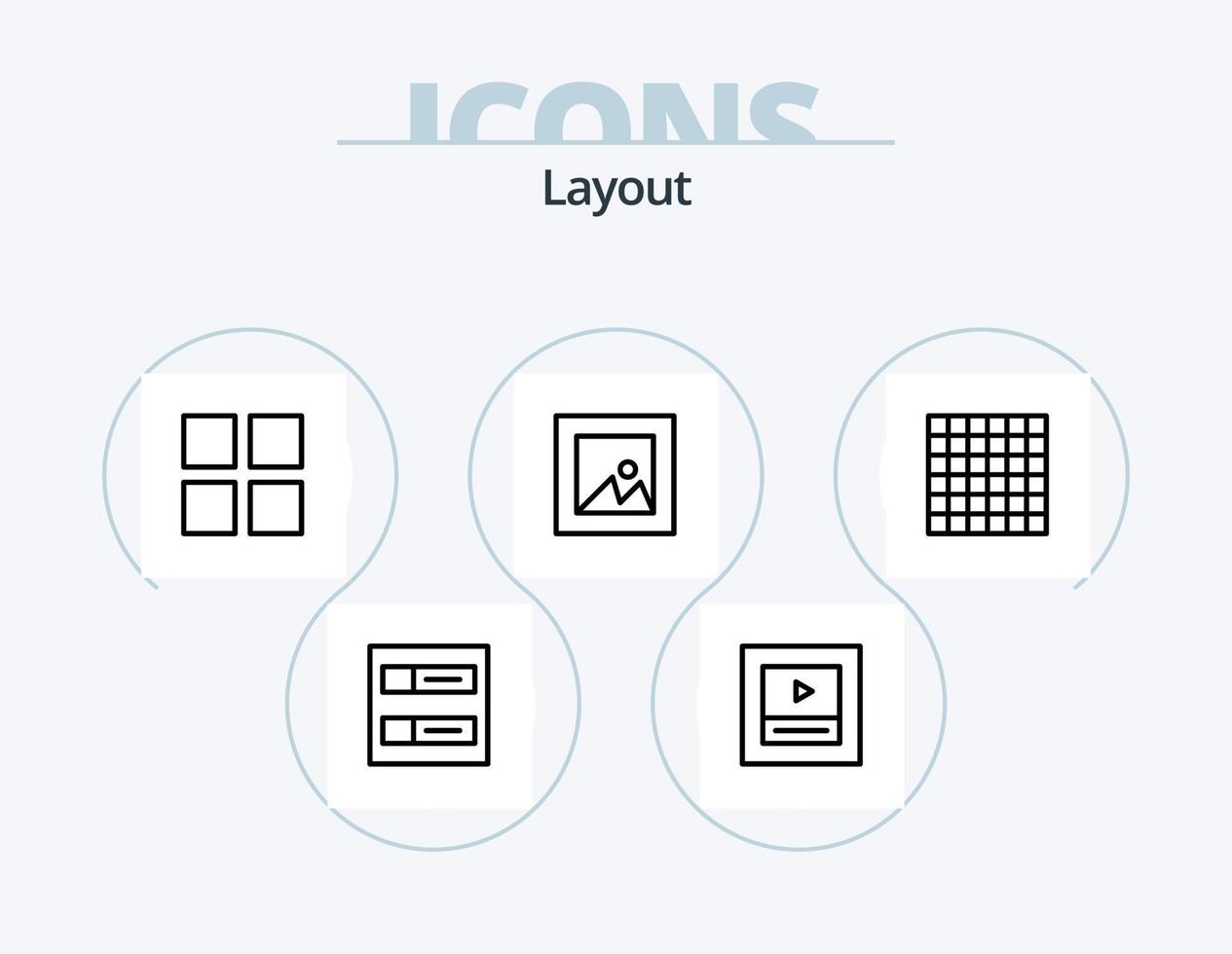 Layout Line Icon Pack 5 Icon Design. . grid. . layout vector