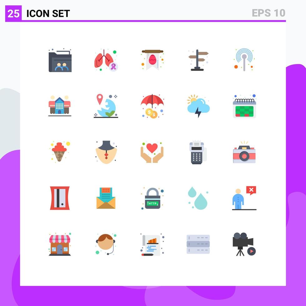 25 Flat Color concept for Websites Mobile and Apps network antenna symptom street city Editable Vector Design Elements