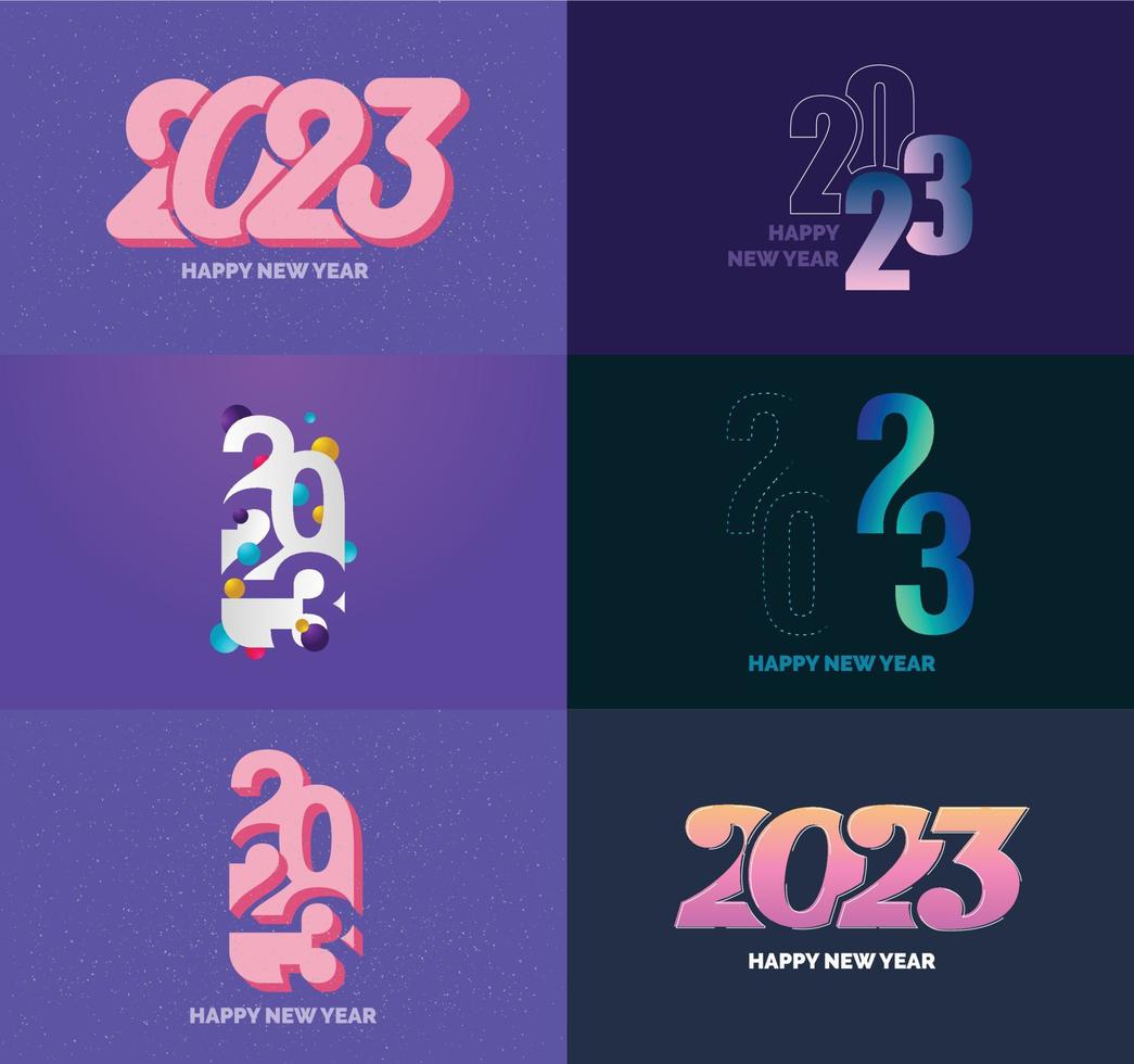 Big Set of 2023 Happy New Year logo text design 2023 number design template vector