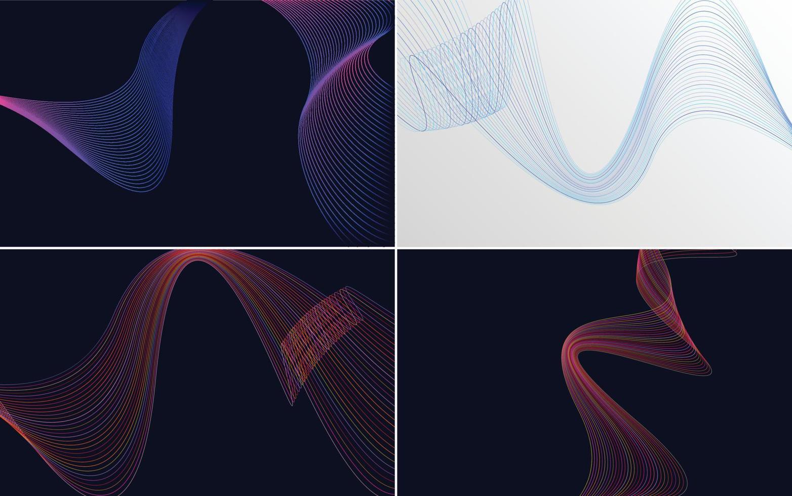 Collection of geometric minimal lines pattern set vector