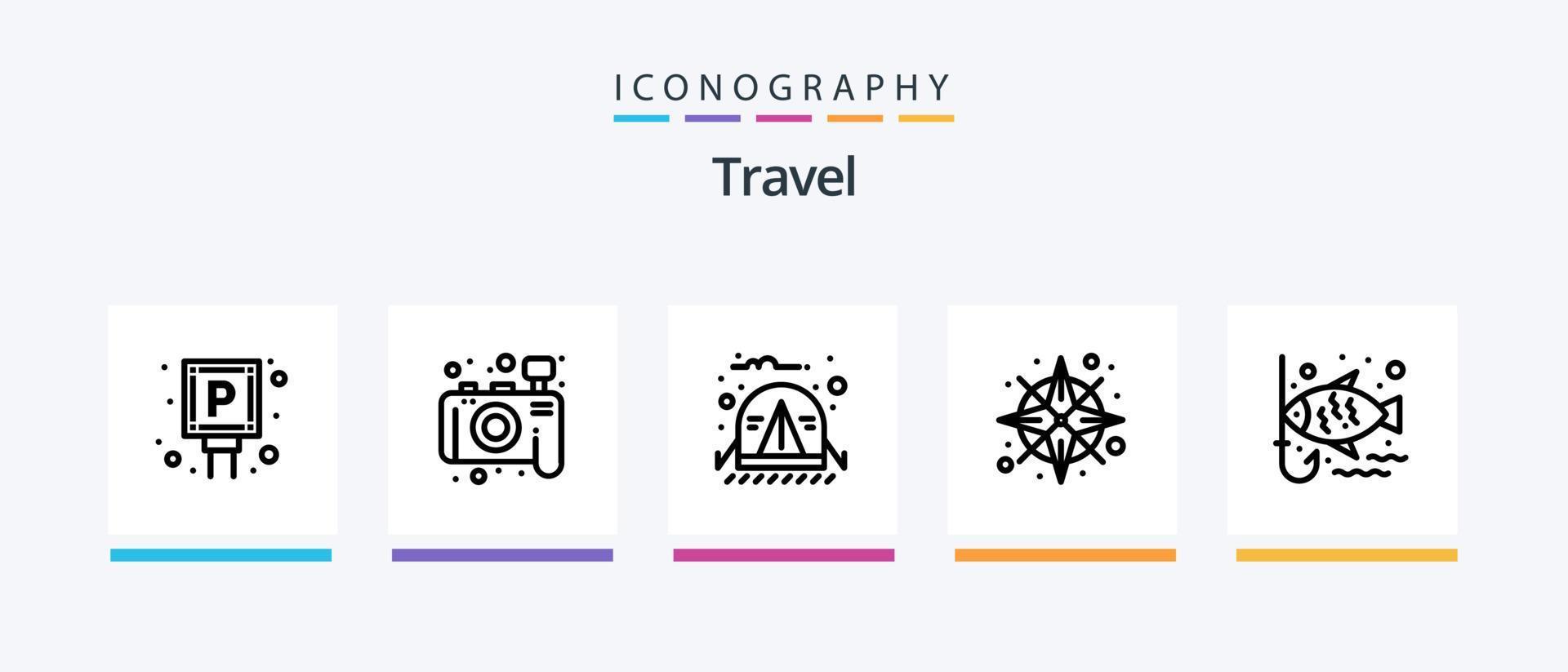 Travel Line 5 Icon Pack Including water. air. city. smoking. no. Creative Icons Design vector