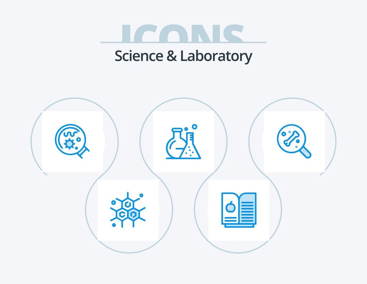 Science Blue Icon Pack 5 Icon Design. . science. science. bone. science vector