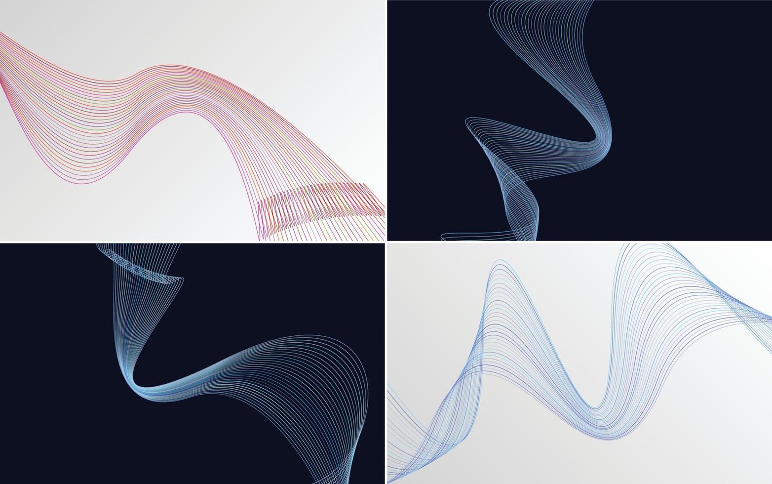 Collection of geometric minimal lines pattern set vector