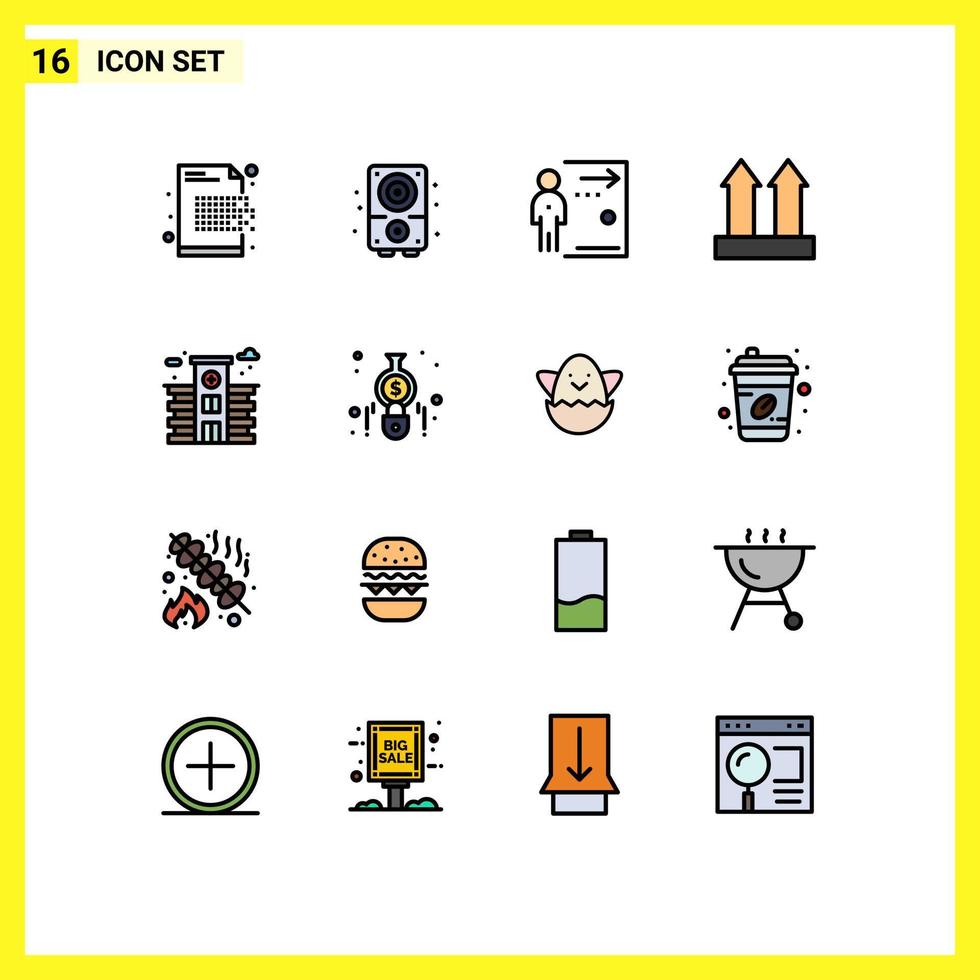 16 Creative Icons Modern Signs and Symbols of up shipping sound arrows job Editable Creative Vector Design Elements