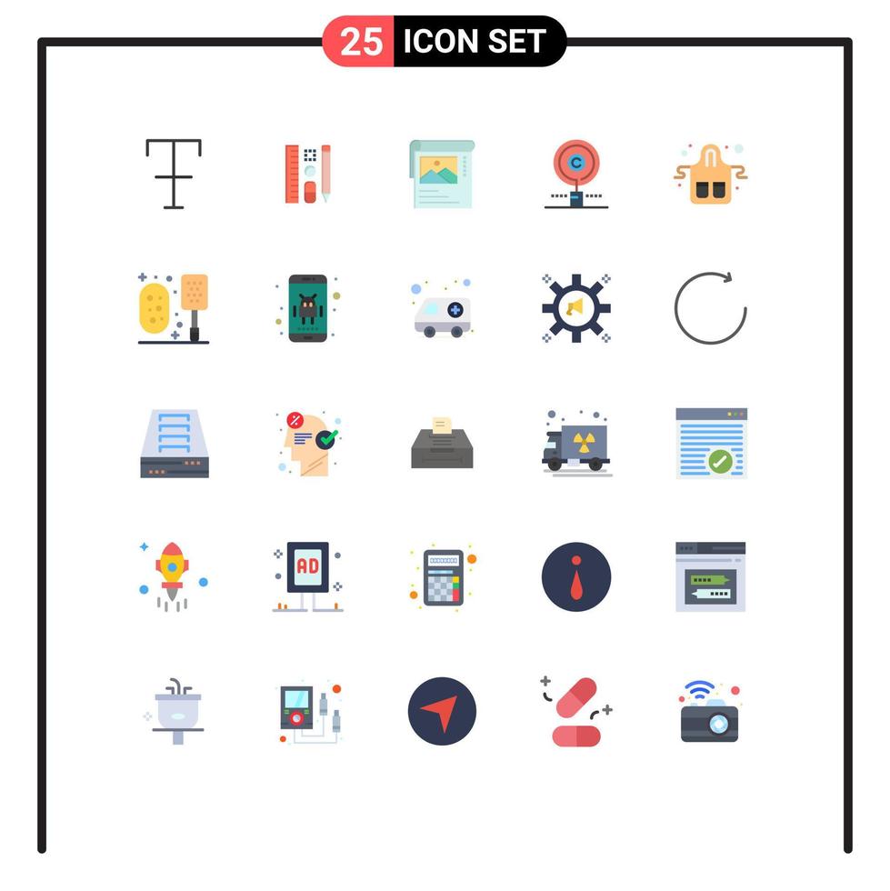 Set of 25 Modern UI Icons Symbols Signs for food property wallpaper owner copyright Editable Vector Design Elements