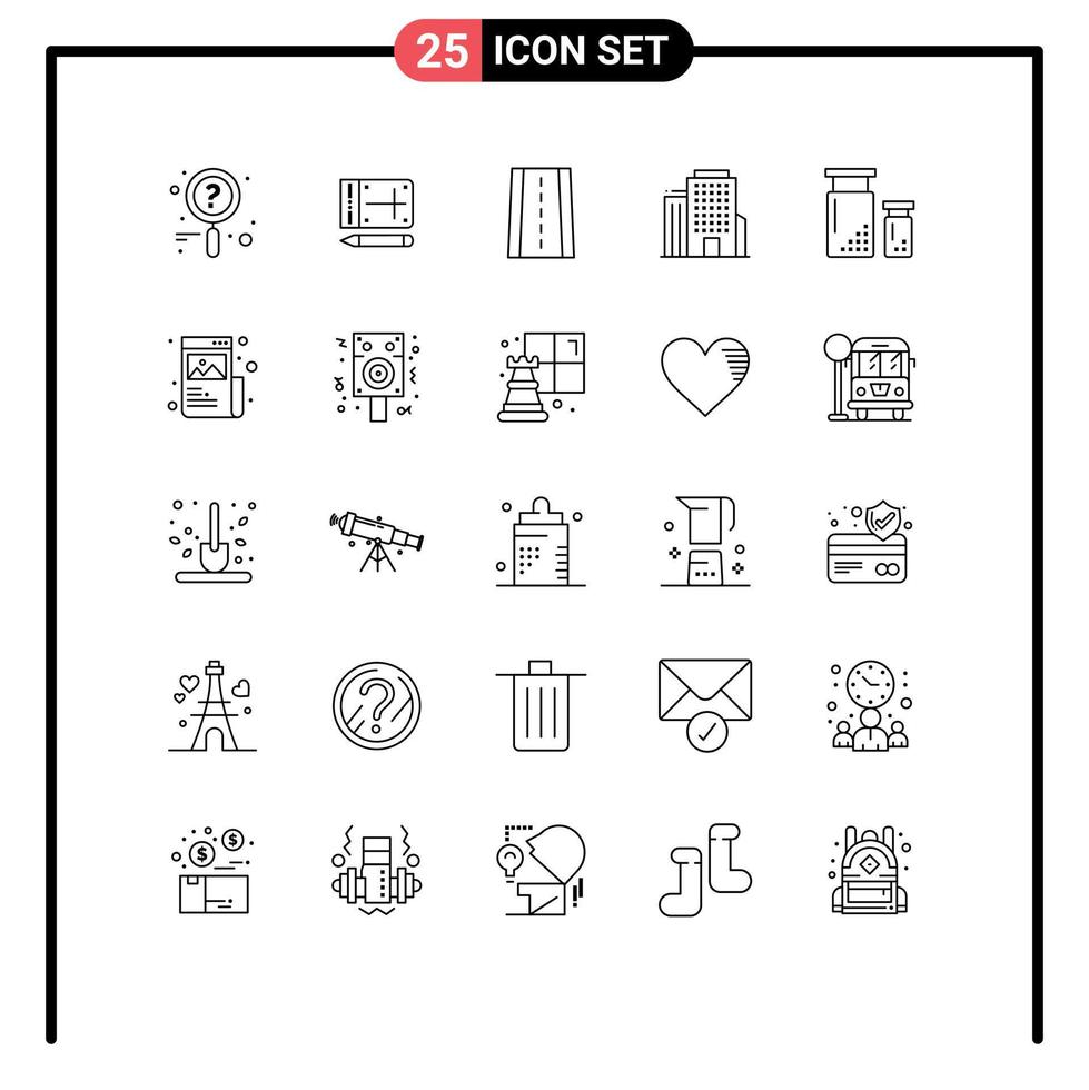 25 iconos creativos signos y símbolos modernos de diseño de pintura colores de carretera elementos de diseño vectorial editables americanos vector