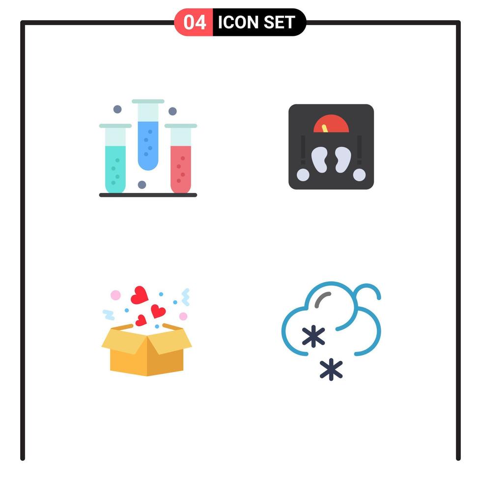 4 Creative Icons Modern Signs and Symbols of blood box form medical heart Editable Vector Design Elements