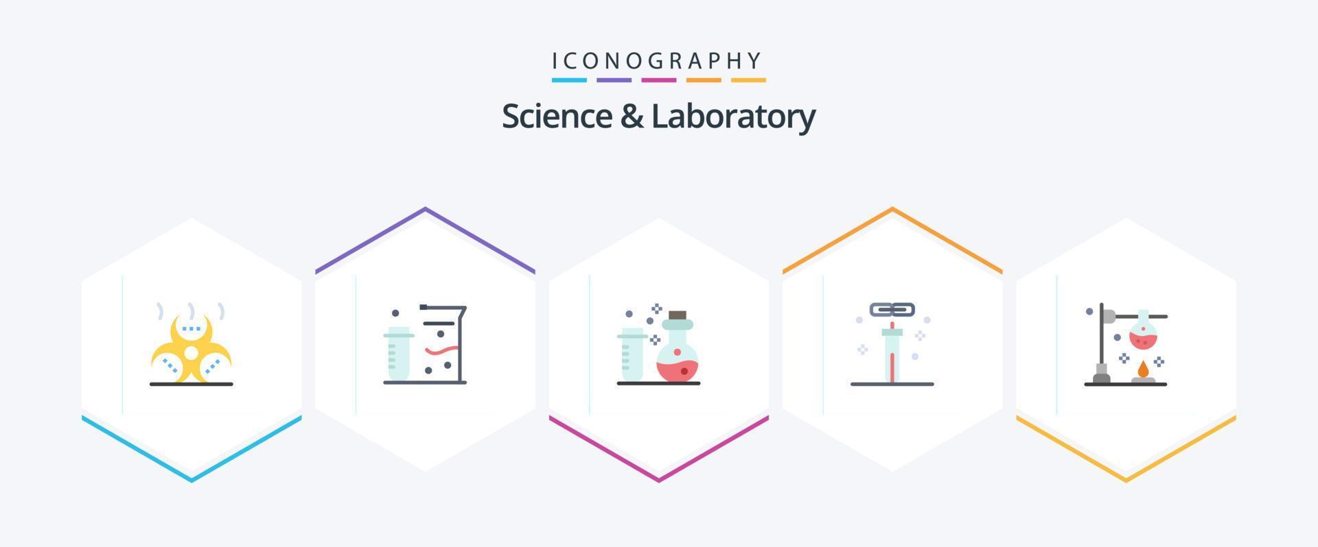 paquete de iconos planos de ciencia 25 que incluye . experimento. biología. química. ciencia vector