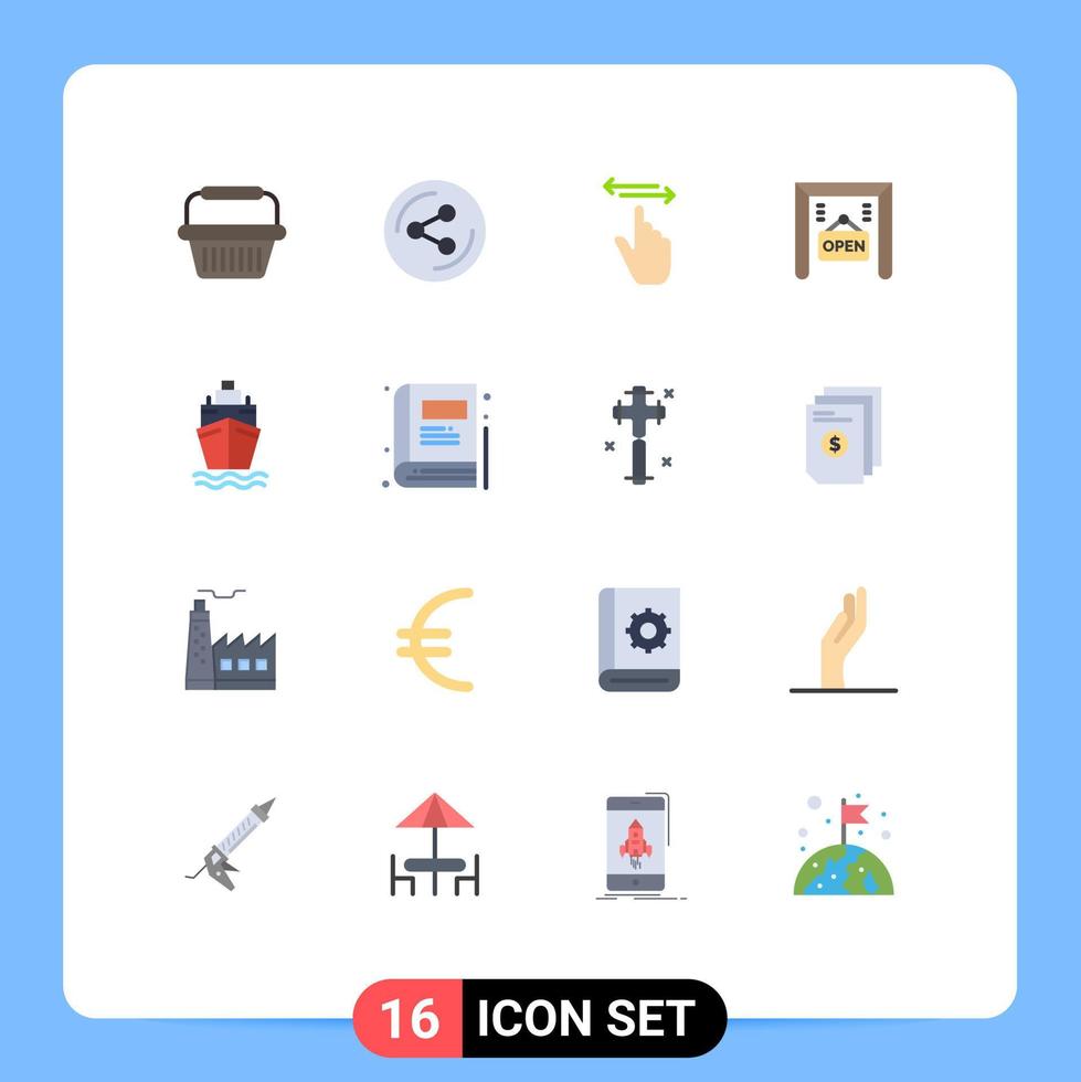 paquete de iconos de vector de stock de 16 signos y símbolos de línea para gestos de barco de transporte tienda de comercio electrónico paquete editable de elementos de diseño de vector creativo