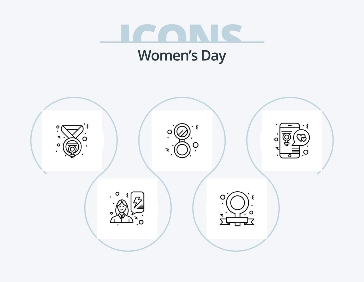 Womens Day Line Icon Pack 5 Icon Design. day. happy. calendar. day. women vector