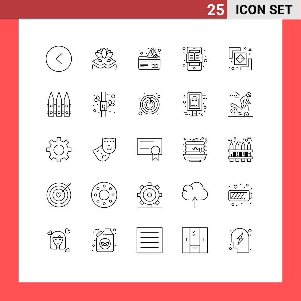 Set of 25 Vector Lines on Grid for finder difference credit learning learning apps Editable Vector Design Elements