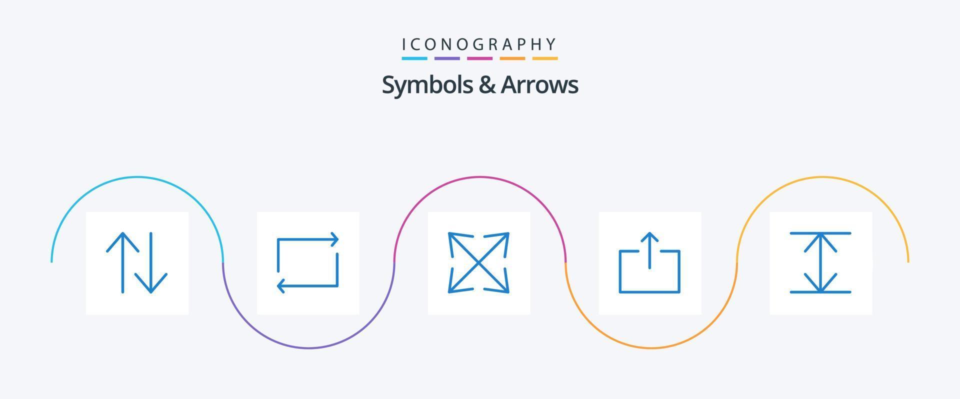 Symbols and Arrows Blue 5 Icon Pack Including . zoom. arrows vector