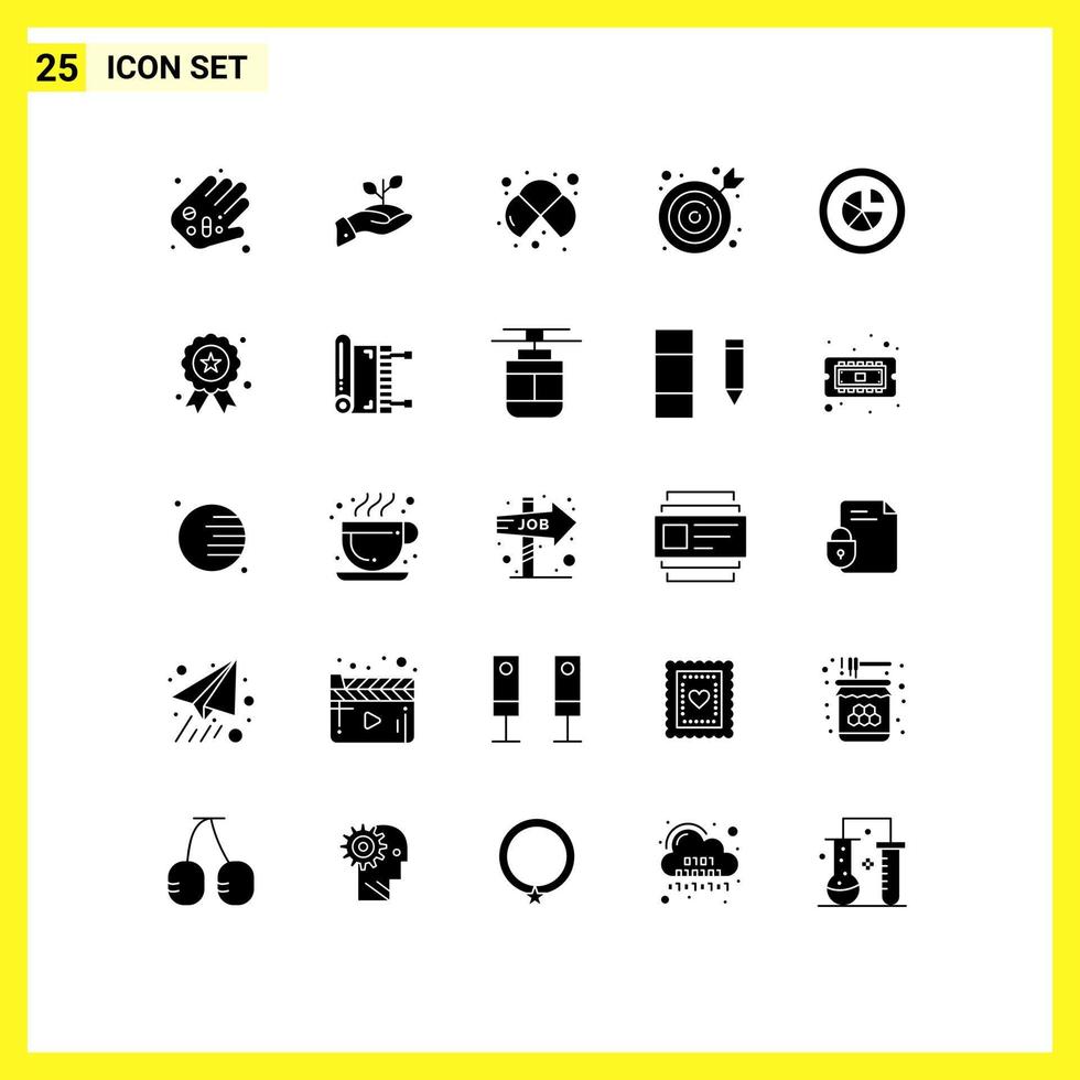 25 Thematic Vector Solid Glyphs and Editable Symbols of center lab loan study cells Editable Vector Design Elements