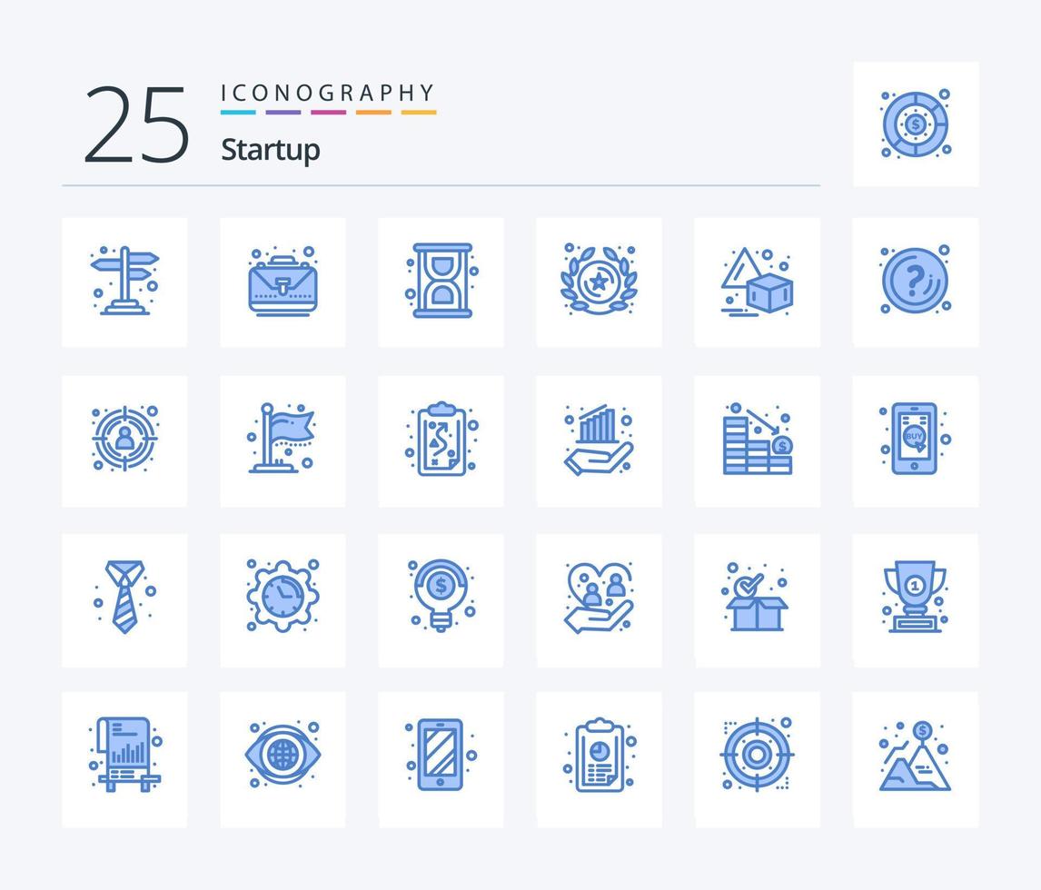 Startup 25 Blue Color icon pack including transform. flip. hourglass. star. insignia vector