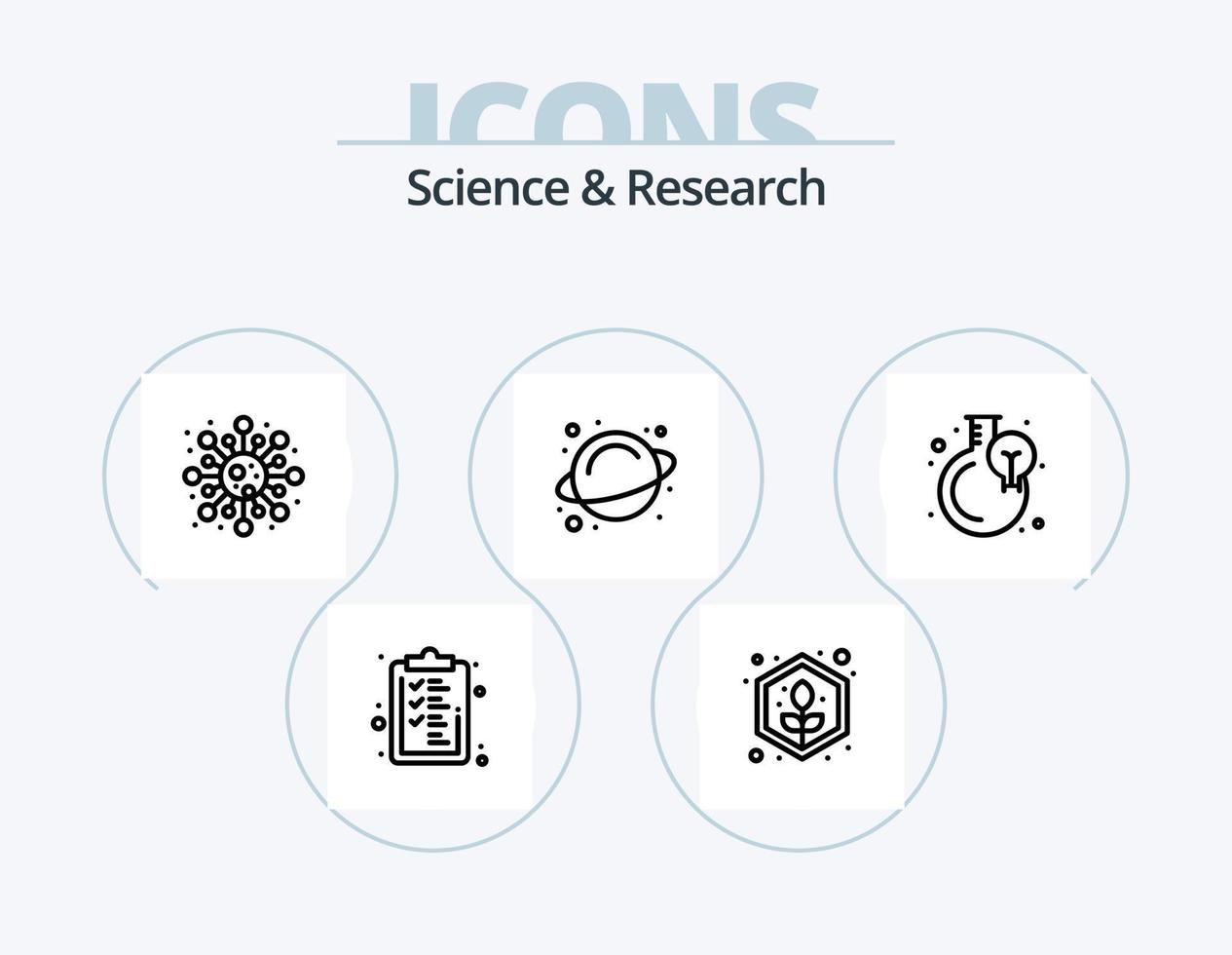 Science Line Icon Pack 5 Icon Design. grow. science. water. lab. burner vector