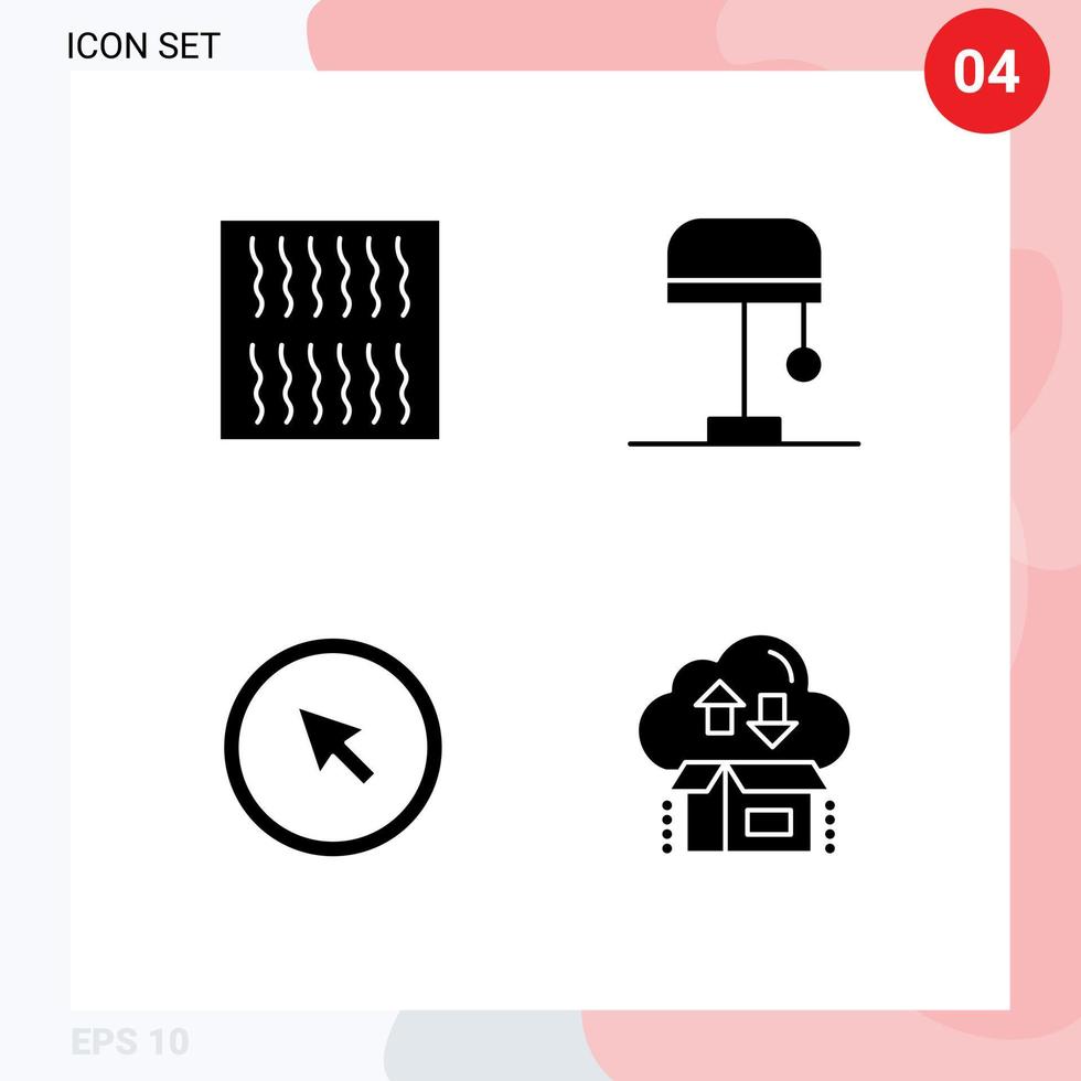 paquete de iconos de vector de stock de 4 signos y símbolos de línea para elementos de diseño de vector editables de caja de clic de escritorio de punto de comida