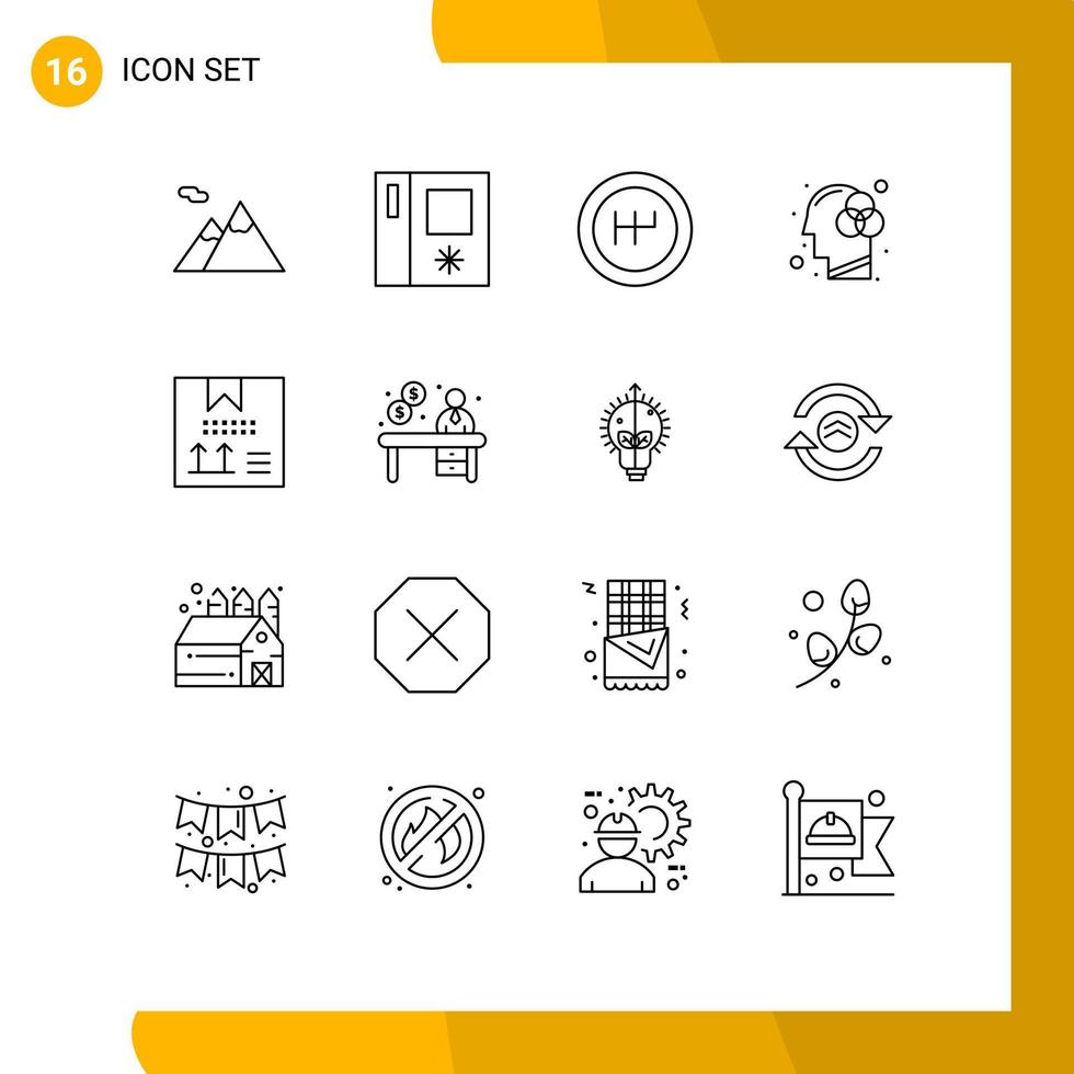 16 Creative Icons Modern Signs and Symbols of business development creativity design box Editable Vector Design Elements