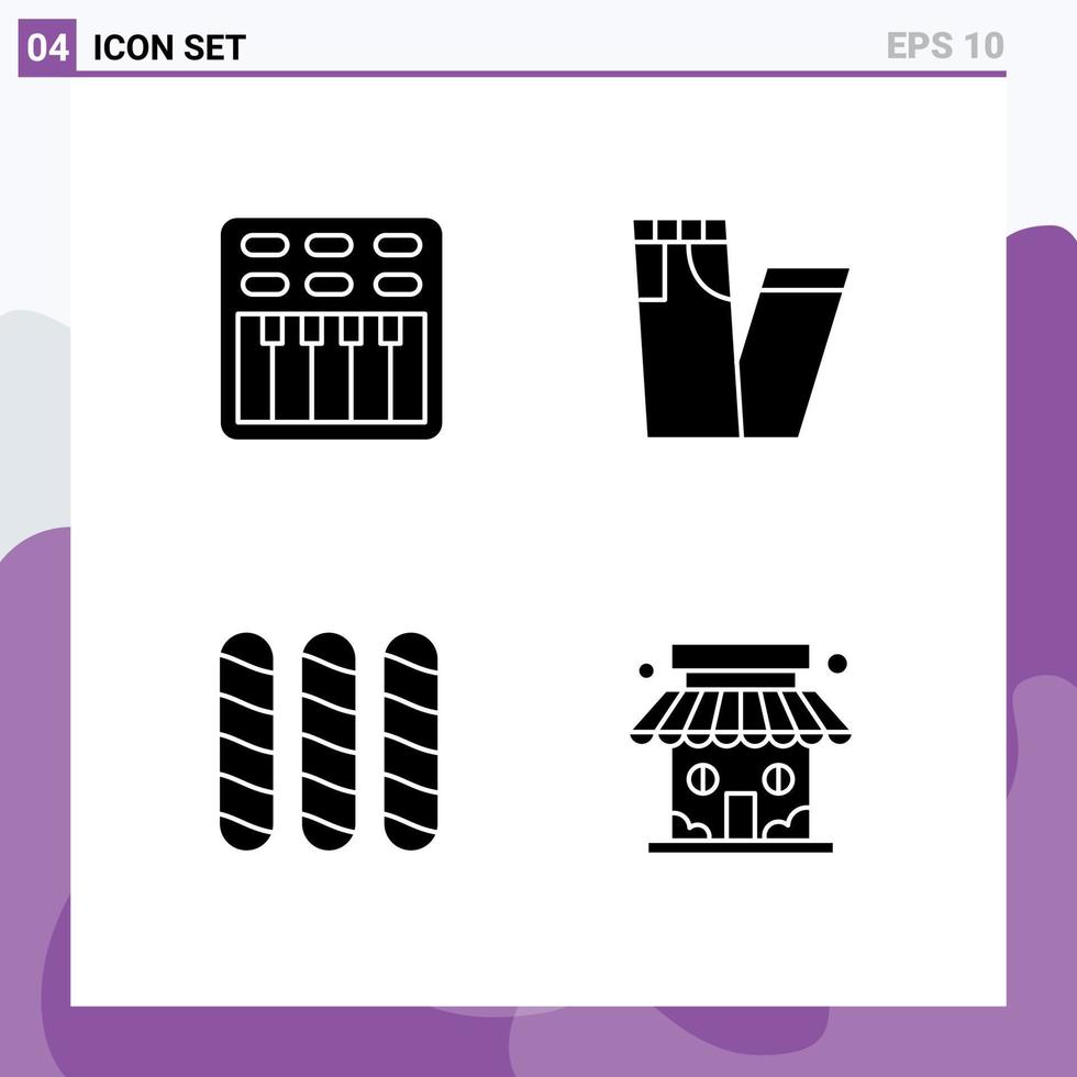Creative Icons Modern Signs and Symbols of cinema loaf sound pants market store Editable Vector Design Elements