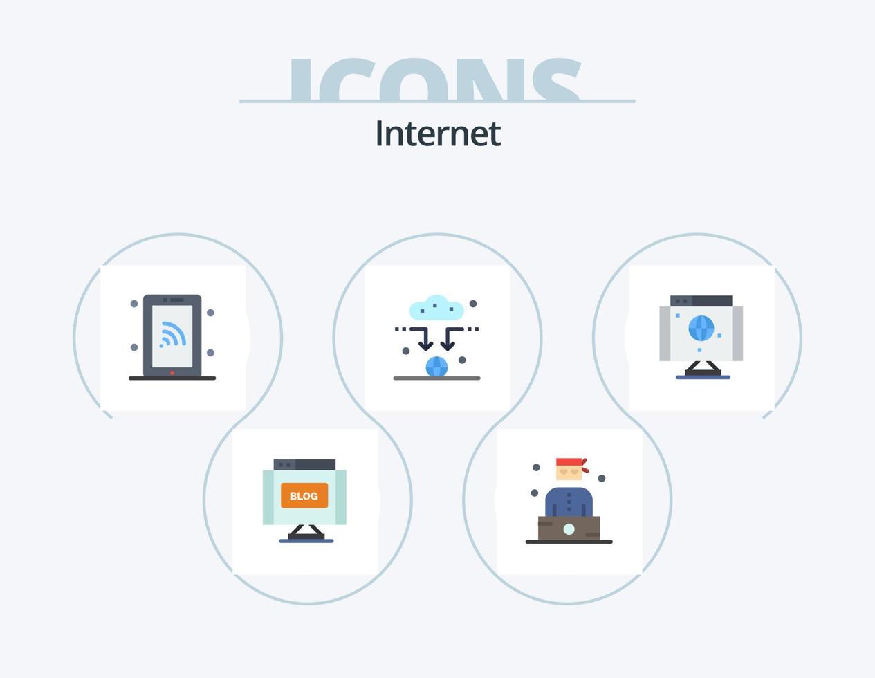 Internet Flat Icon Pack 5 Icon Design. internet. wifi. network. signal. antenna vector