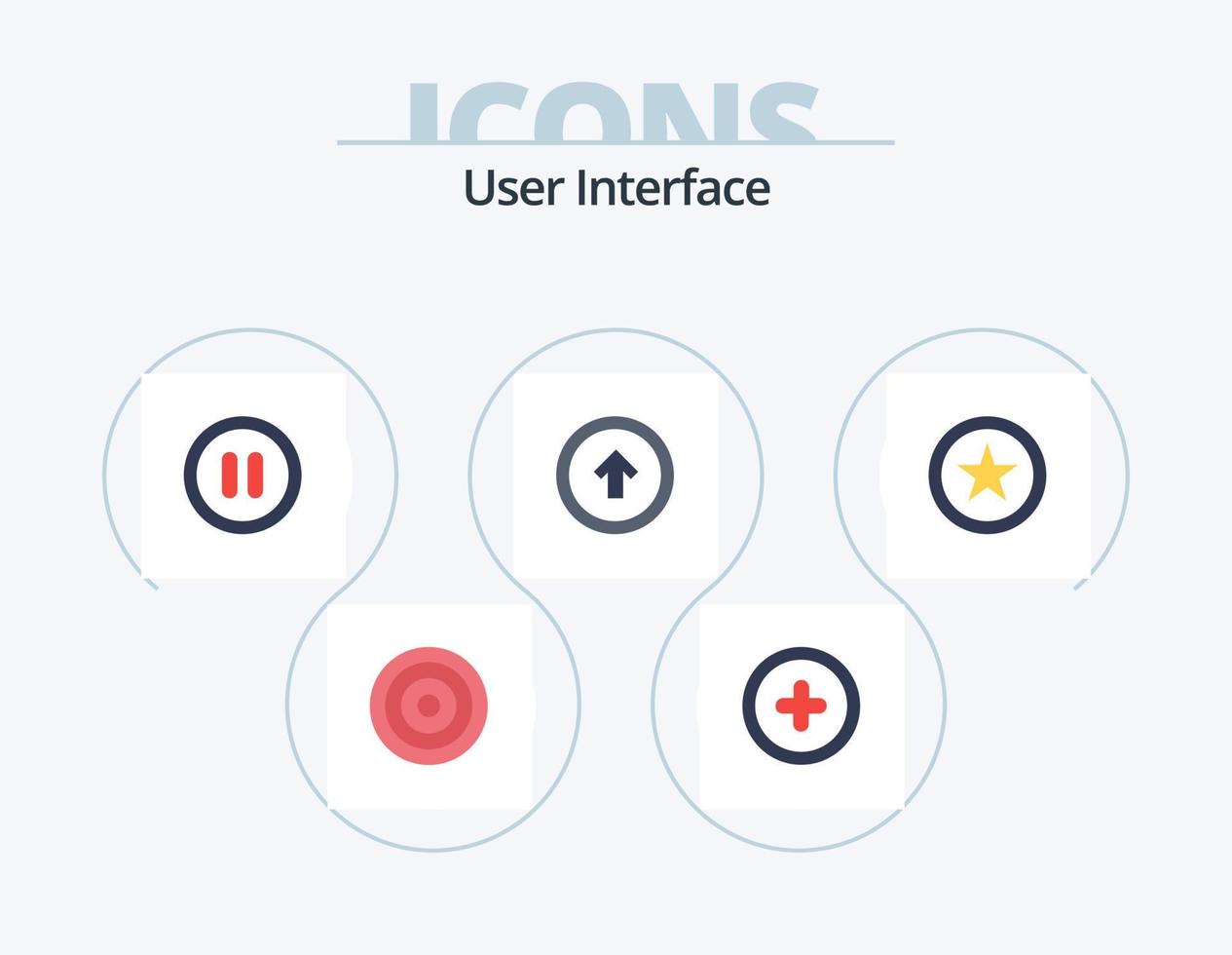 interfaz de usuario paquete de iconos planos 5 diseño de iconos. usuario. favorito. pausa. arriba. usuario vector