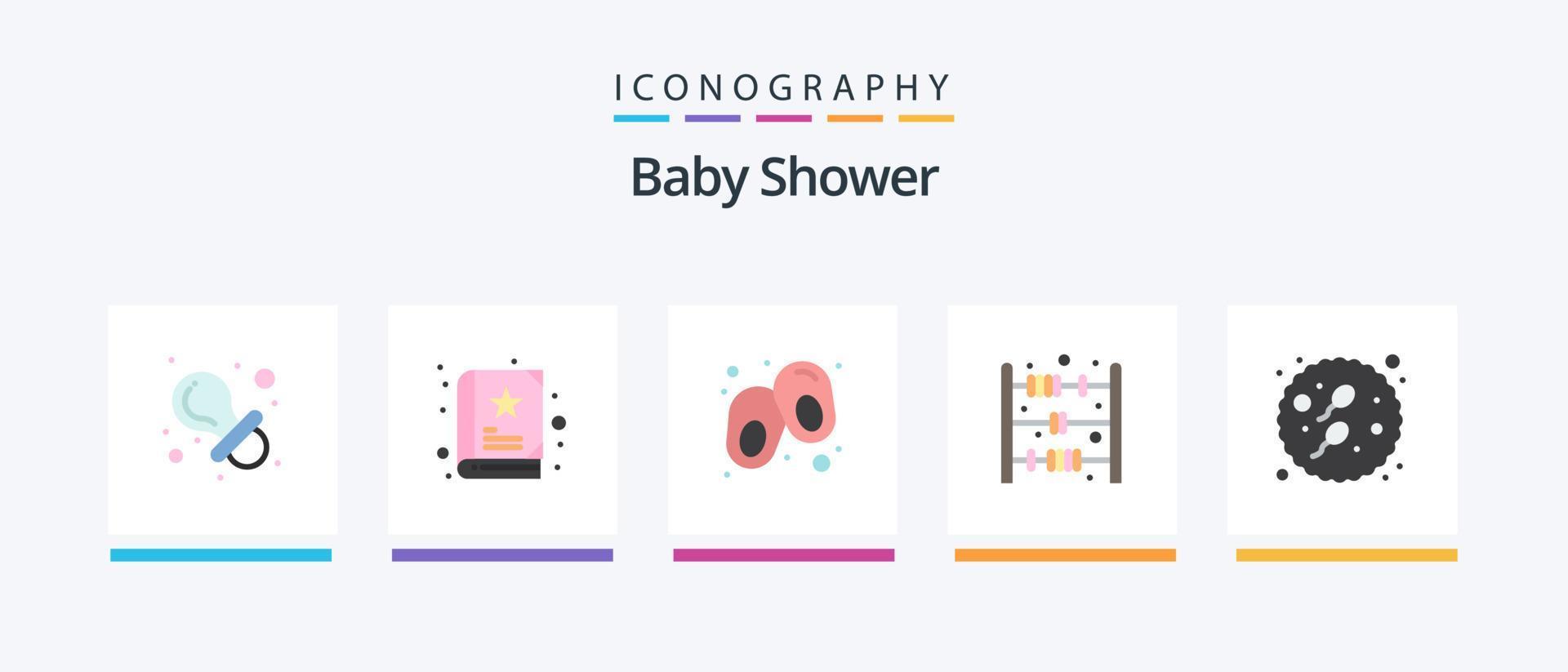 Baby Shower Flat 5 Icon Pack Including . sexual. line. baby. count. Creative Icons Design vector