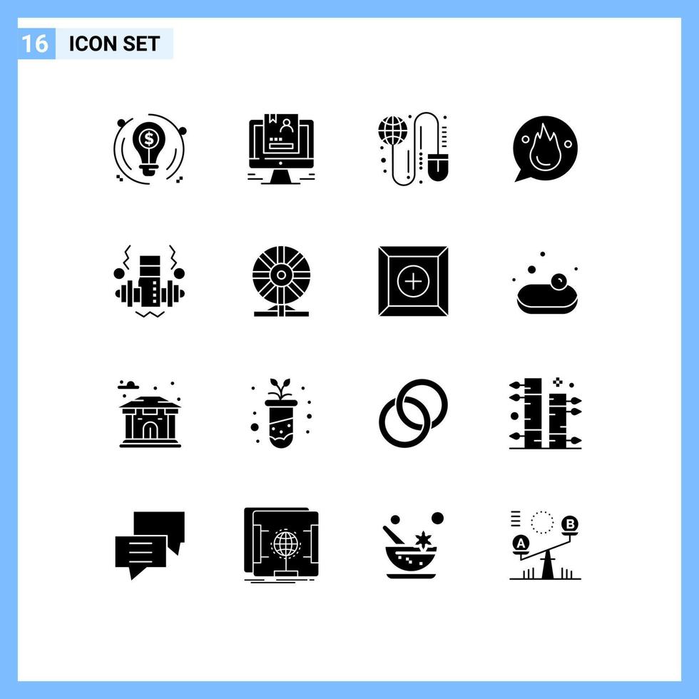 16 Creative Icons Modern Signs and Symbols of motivation career cv chat mouse Editable Vector Design Elements