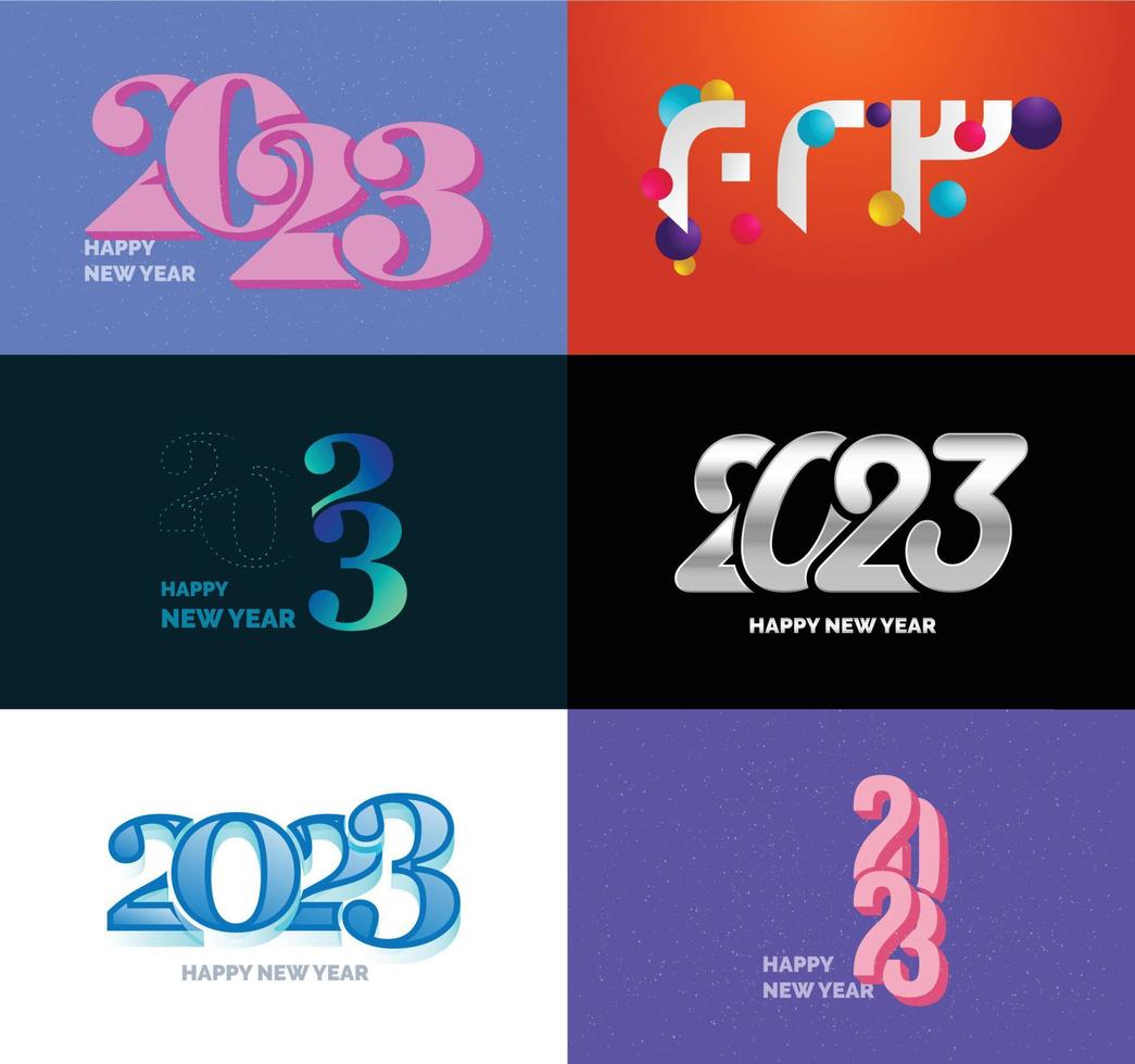 Big Set of 2023 Happy New Year logo text design 2023 number design template vector