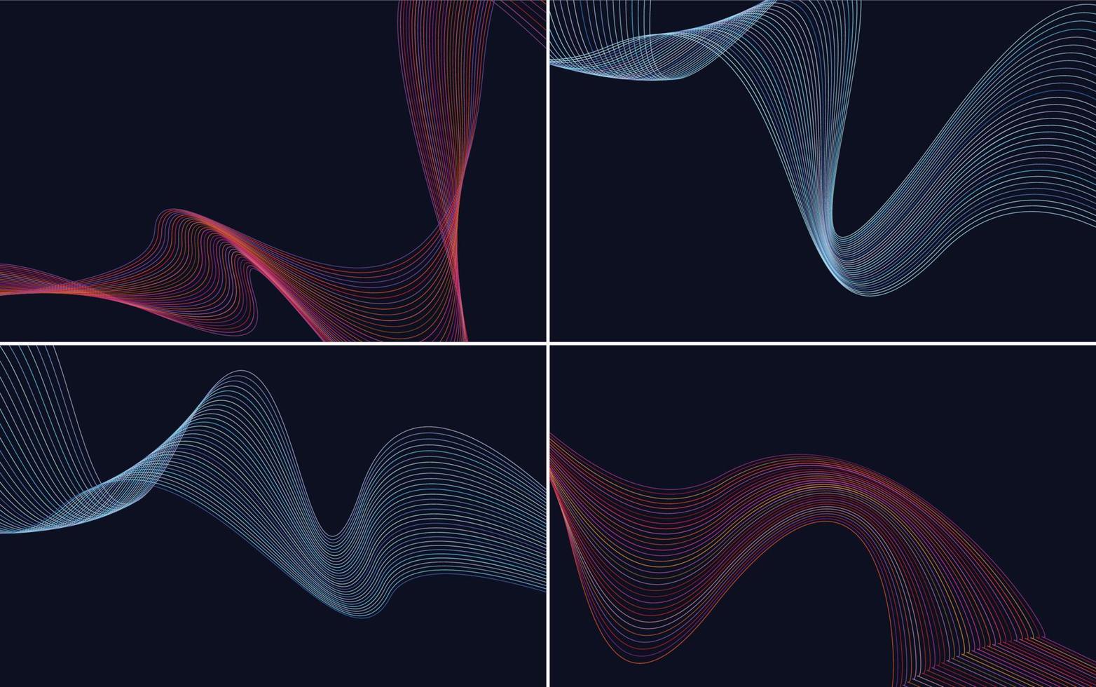 Collection of geometric minimal lines pattern set vector