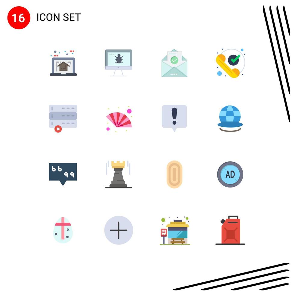 Stock Vector Icon Pack of 16 Line Signs and Symbols for received ok security checked education Editable Pack of Creative Vector Design Elements