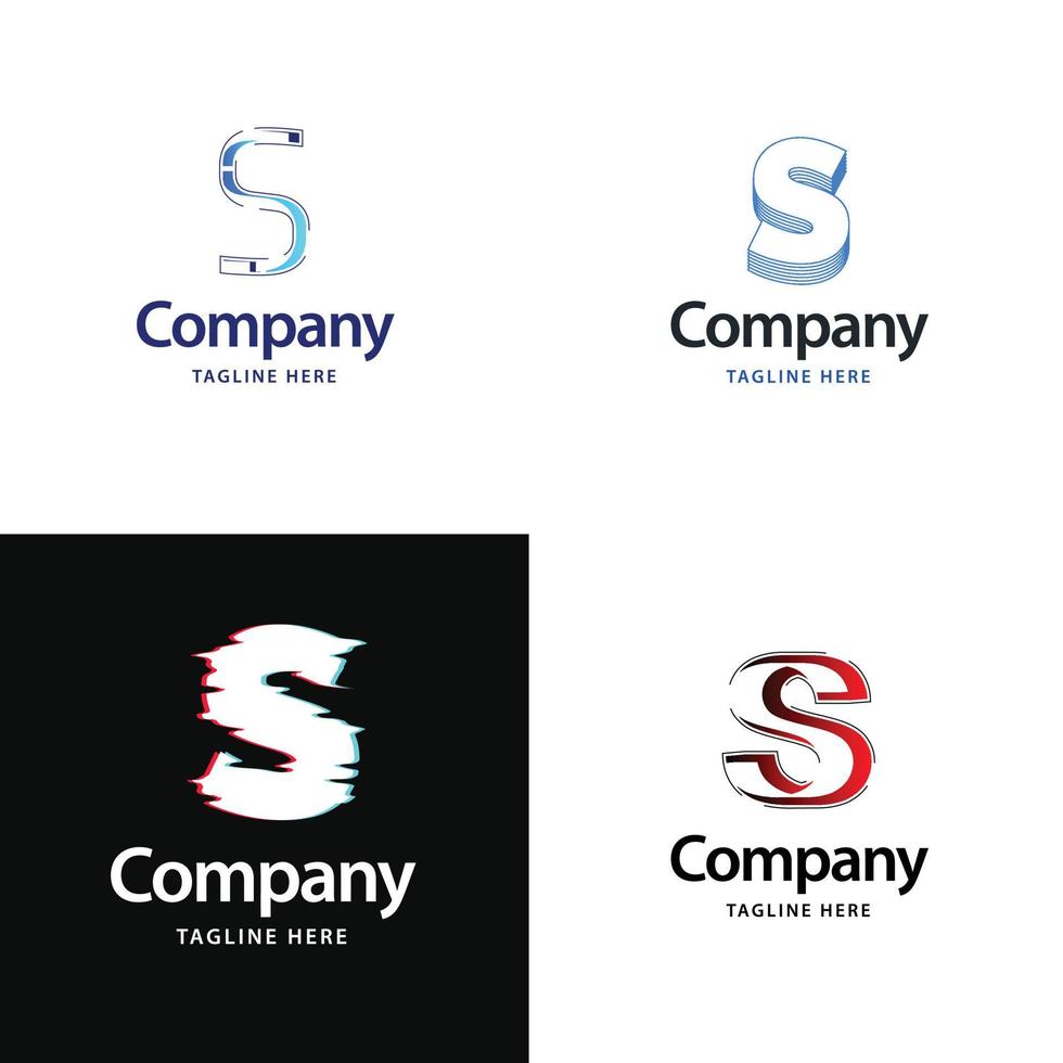diseño de paquete de logotipo grande de letra s diseño de logotipos modernos y creativos para su negocio vector