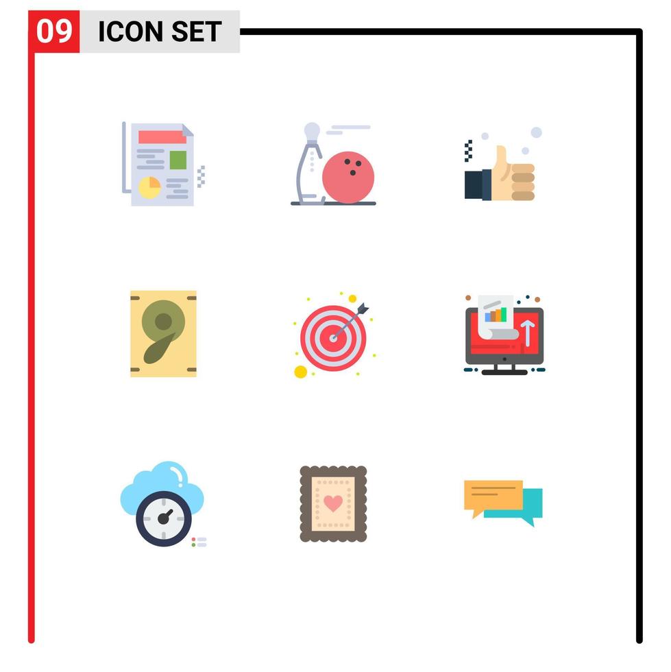 Flat Color Pack of 9 Universal Symbols of strategy speaker business sound solution Editable Vector Design Elements