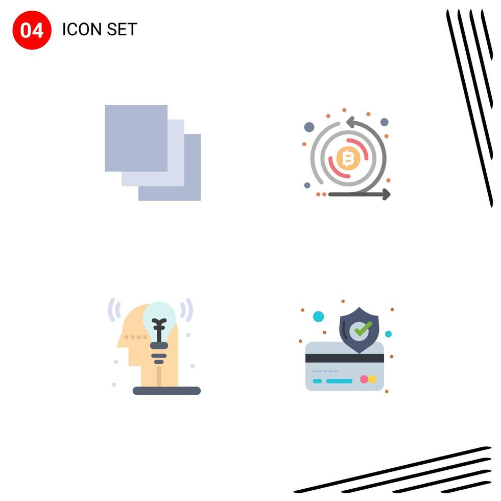 User Interface Pack of 4 Basic Flat Icons of cascade man coin token credit card Editable Vector Design Elements