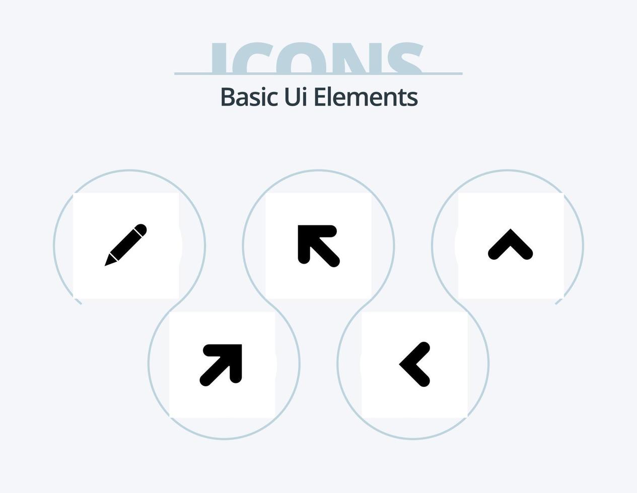 Basic Ui Elements Glyph Icon Pack 5 Icon Design. sign. arrows. study. arrow. up vector