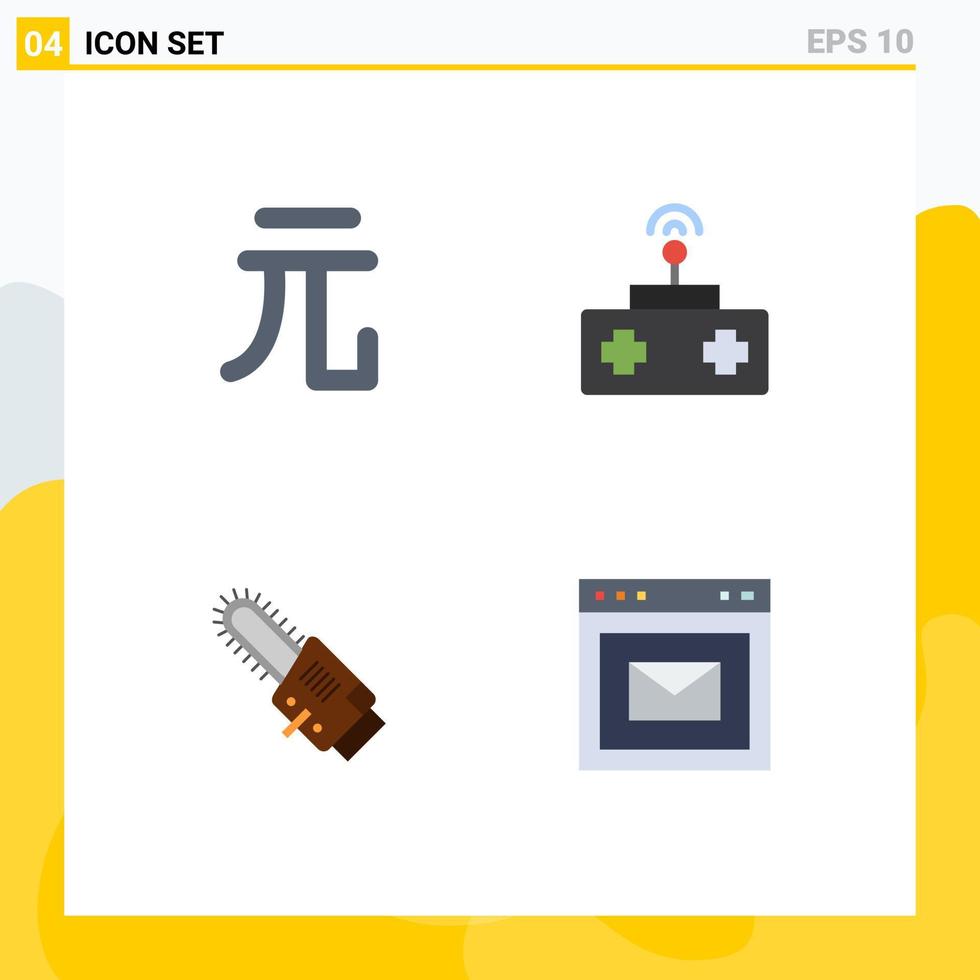 paquete de 4 iconos planos creativos de elementos de diseño vectorial editables del navegador de juguetes para bebés de hoja de moneda vector