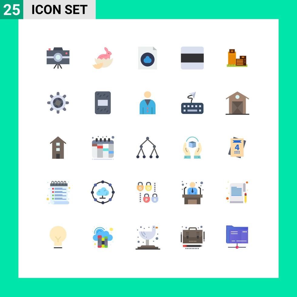 25 Creative Icons Modern Signs and Symbols of real building cloud vertical layout Editable Vector Design Elements