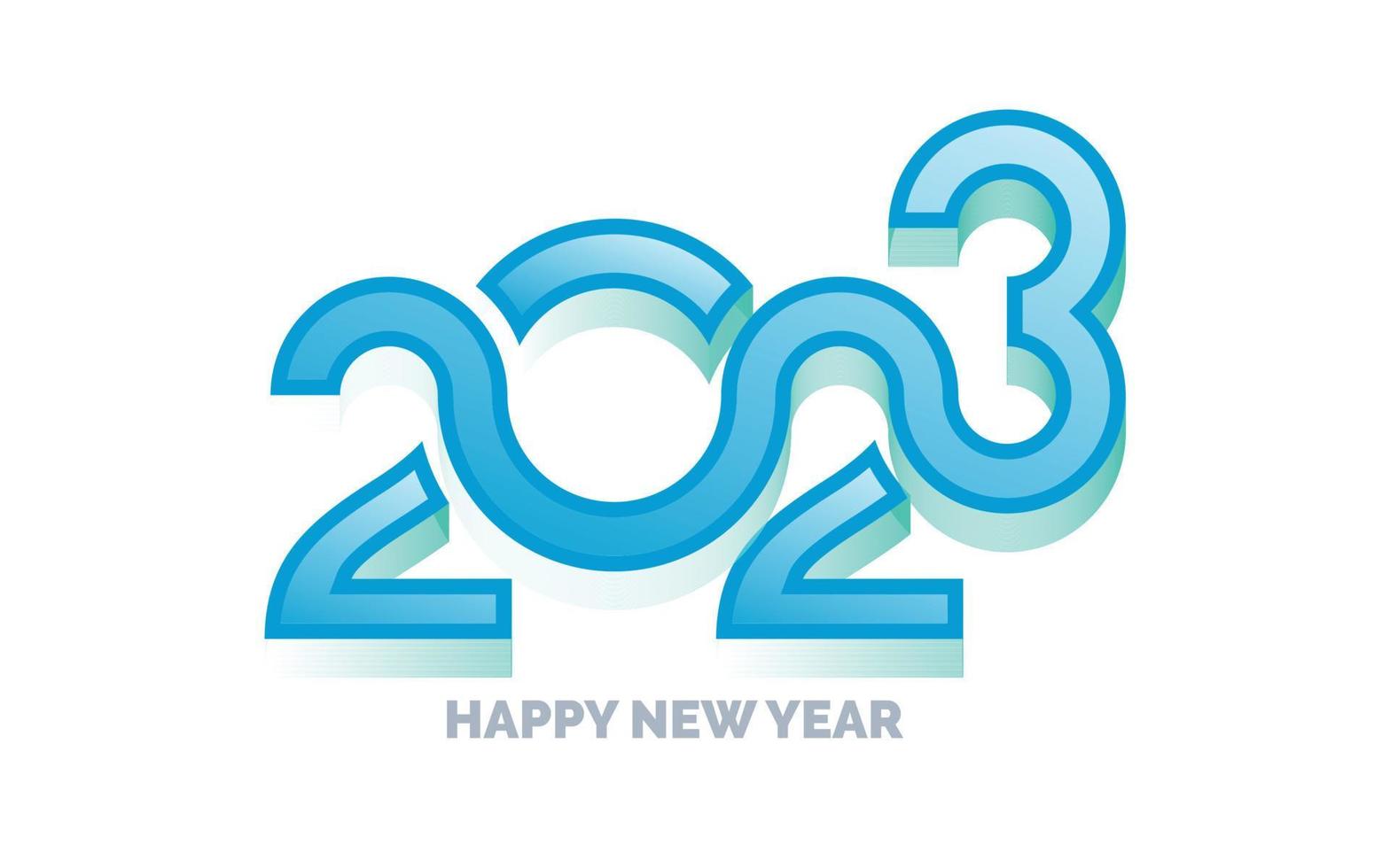 Happy new year 2023 White background Text logo design vector