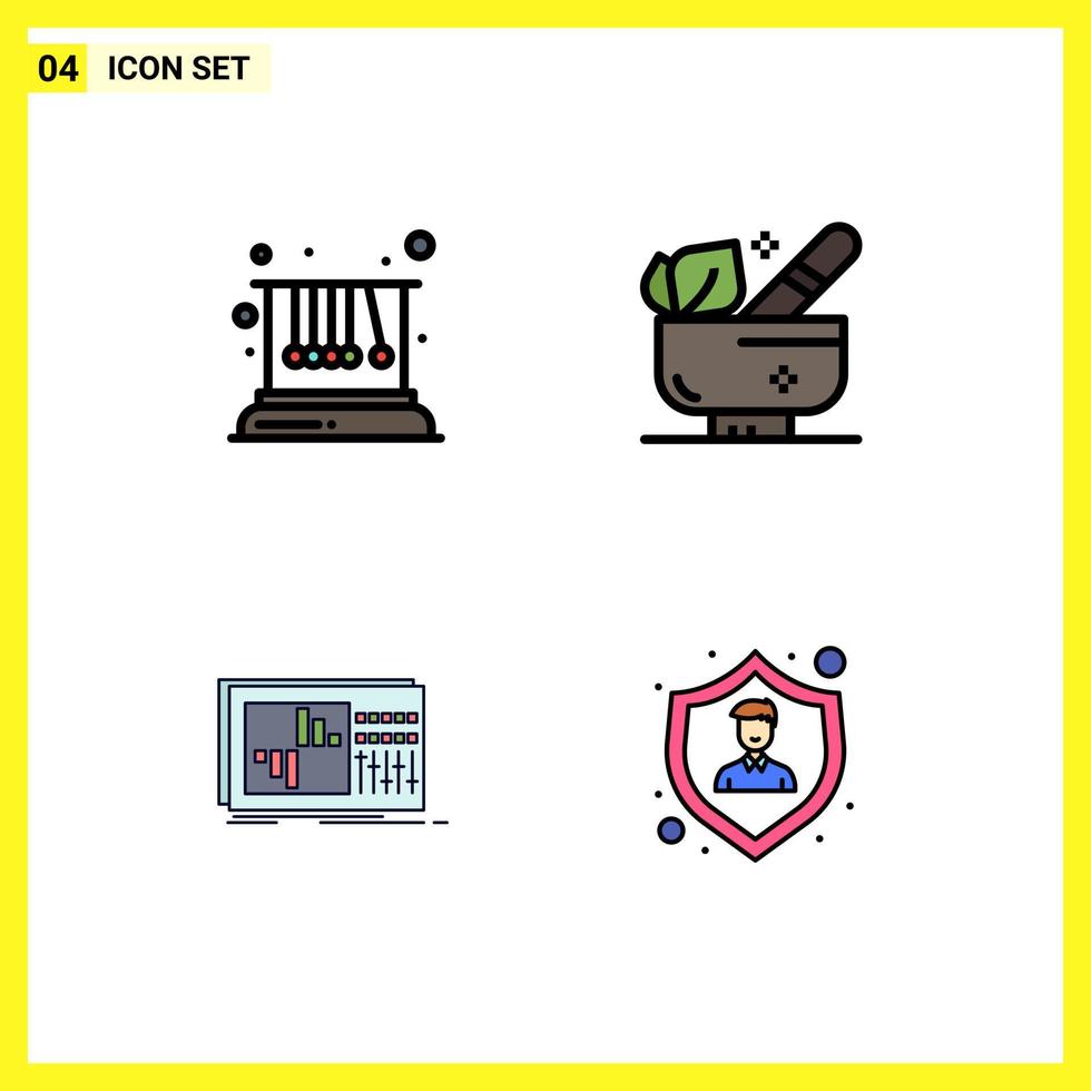 4 iconos creativos signos y símbolos modernos de movimiento ecualizador escuela spa sonido elementos de diseño vectorial editables vector