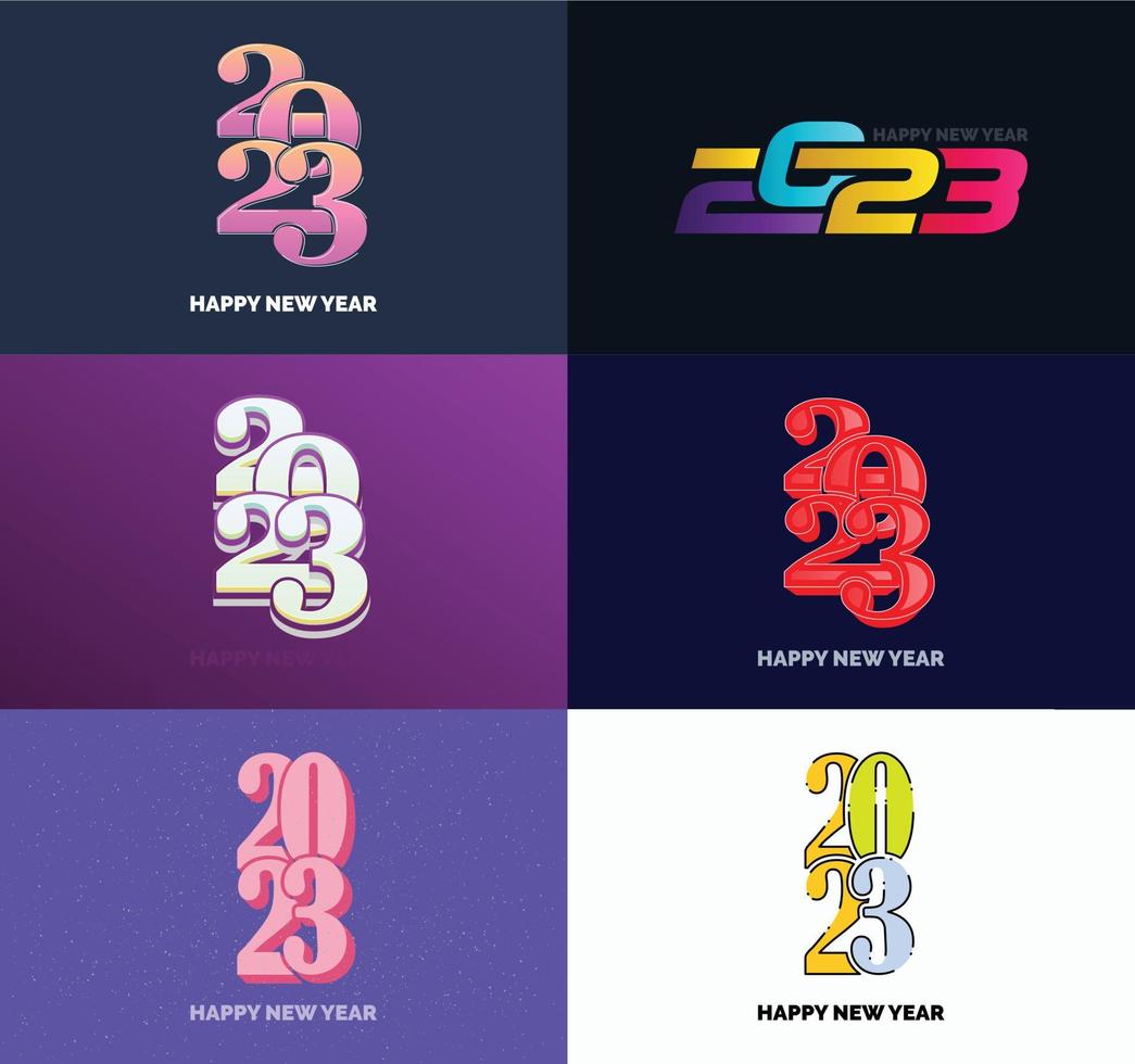 Big Set of 2023 Happy New Year logo text design 2023 number design template vector