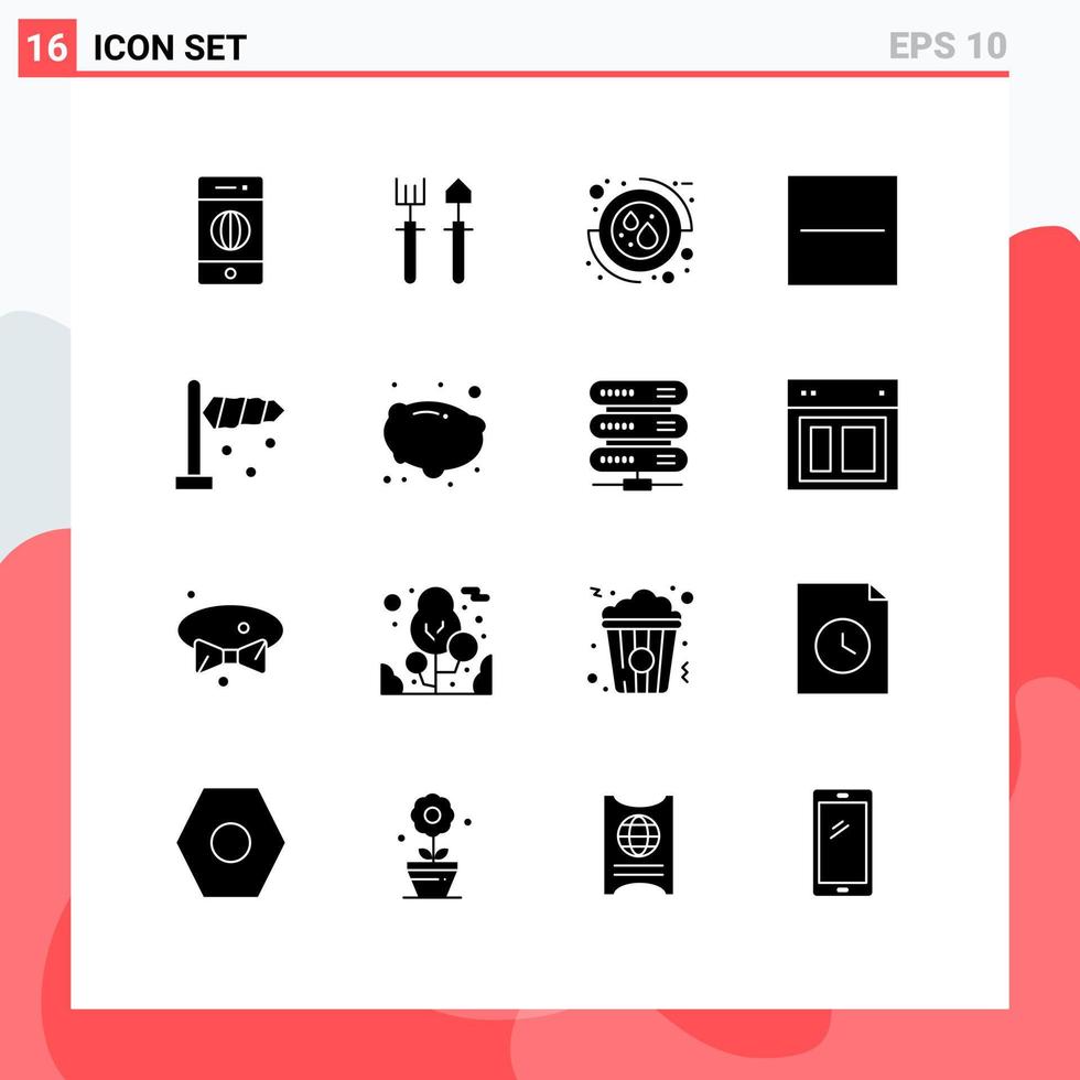 Stock Vector Icon Pack of 16 Line Signs and Symbols for direction minus blood hide close Editable Vector Design Elements