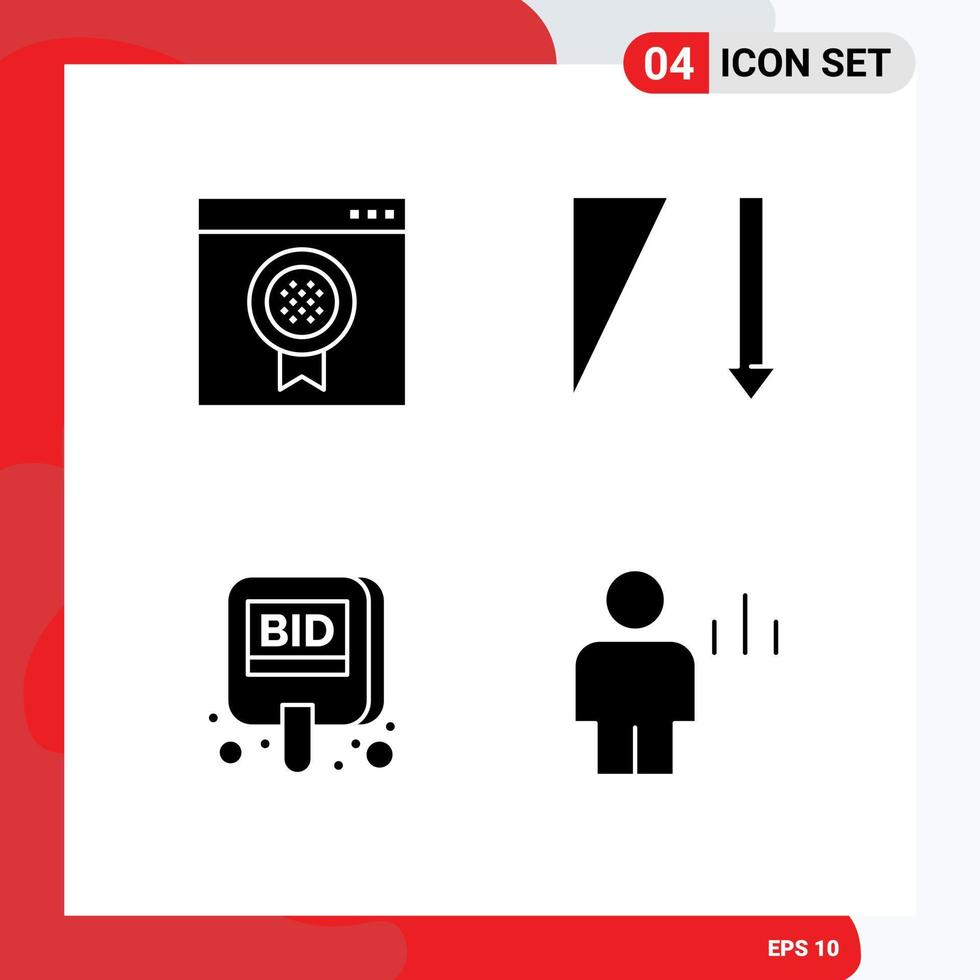 Set of Commercial Solid Glyphs pack for award compete online sorting tag Editable Vector Design Elements