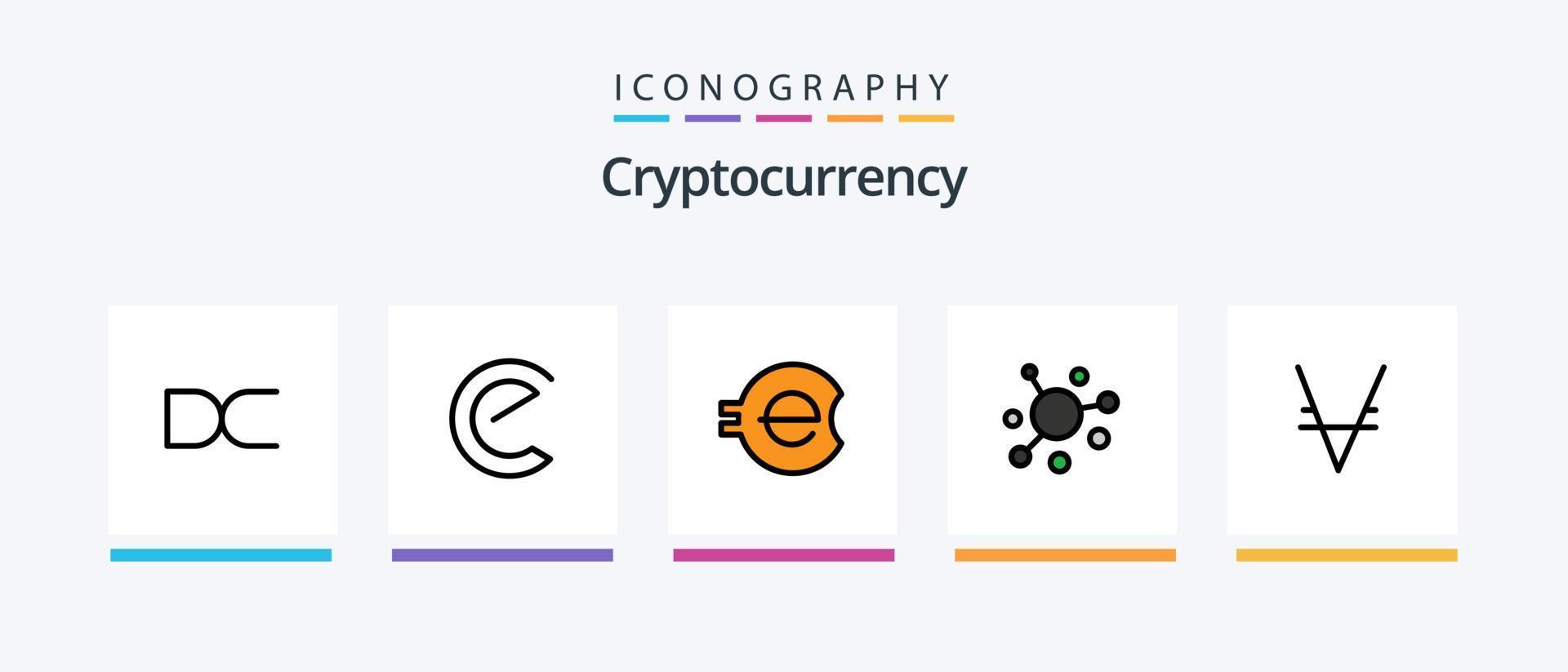 Cryptocurrency Line Filled 5 Icon Pack Including crypto . ybcoin . crypto currency. crypto. Creative Icons Design vector