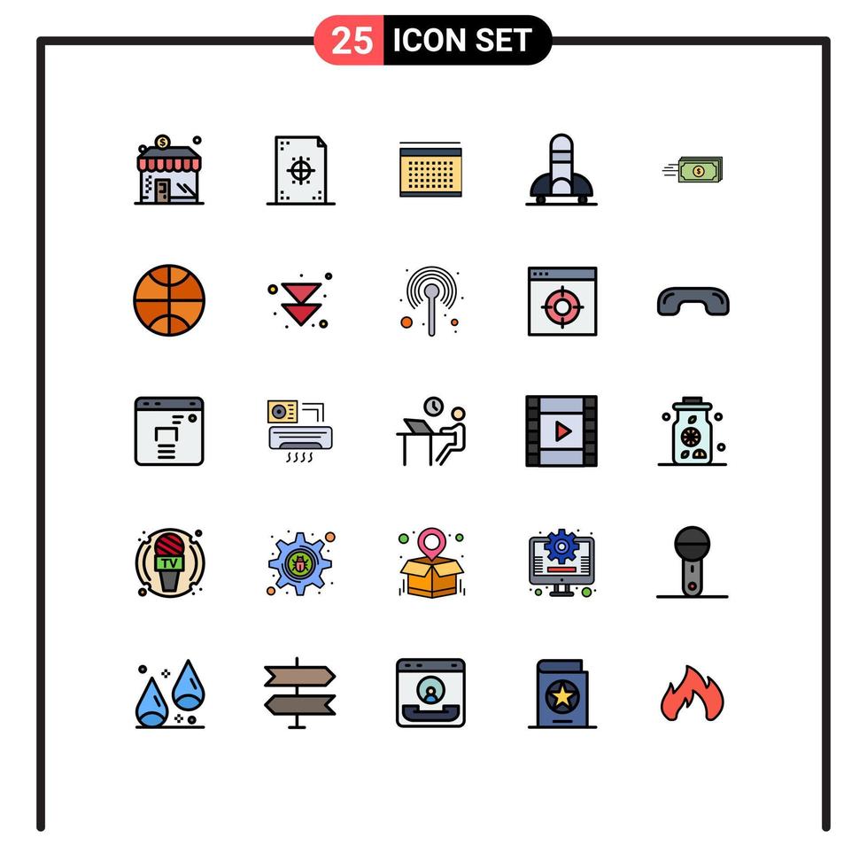 25 iconos creativos signos y símbolos modernos de barco dólar impresión ciencia vacaciones elementos de diseño vectorial editables vector