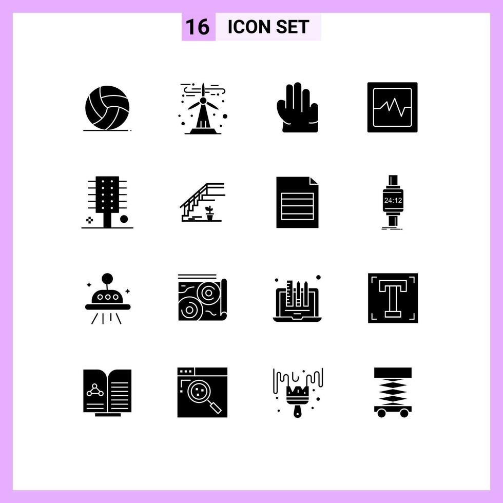 Set of 16 Modern UI Icons Symbols Signs for stairs hairstyle grab cosmetics beauty Editable Vector Design Elements