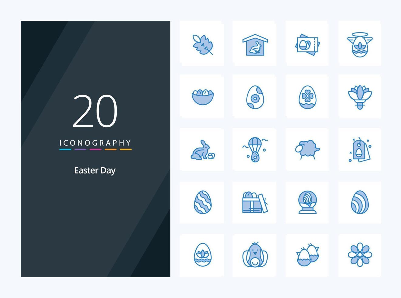 20 Easter Blue Color icon for presentation vector